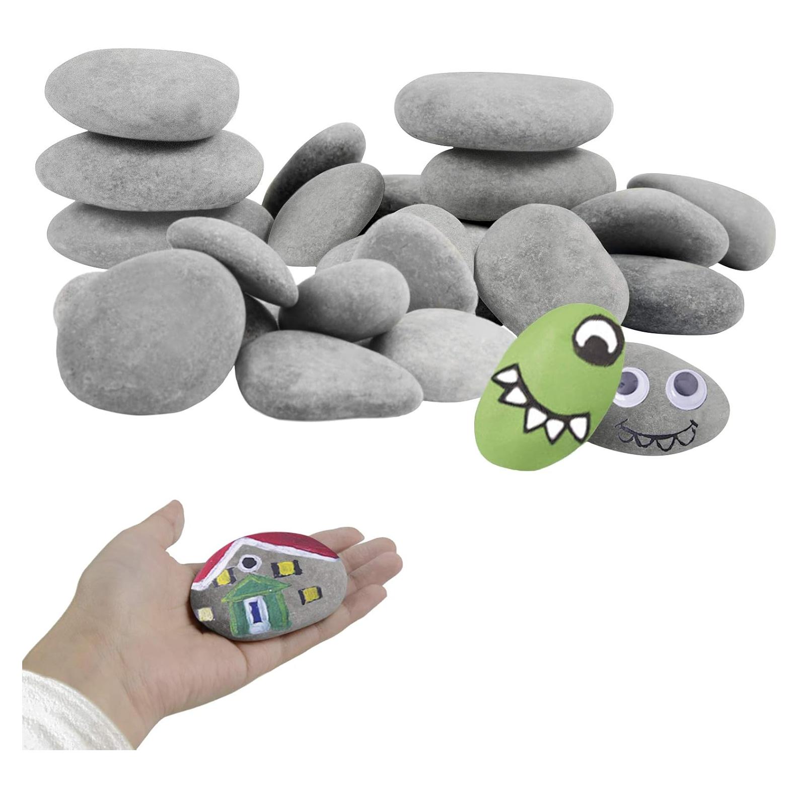 Simetufy 30 Piedras de Río Suaves para Pintar 3-8.89 cm