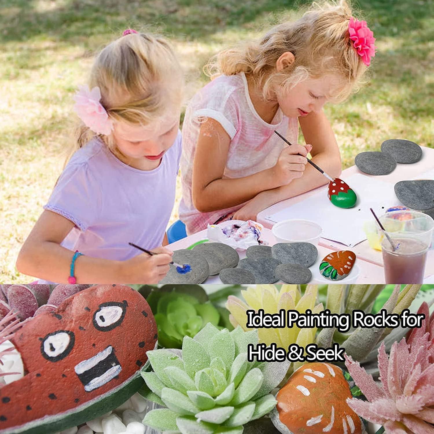 Simetufy 30 Piedras de Río Suaves para Pintar 3-8.89 cm