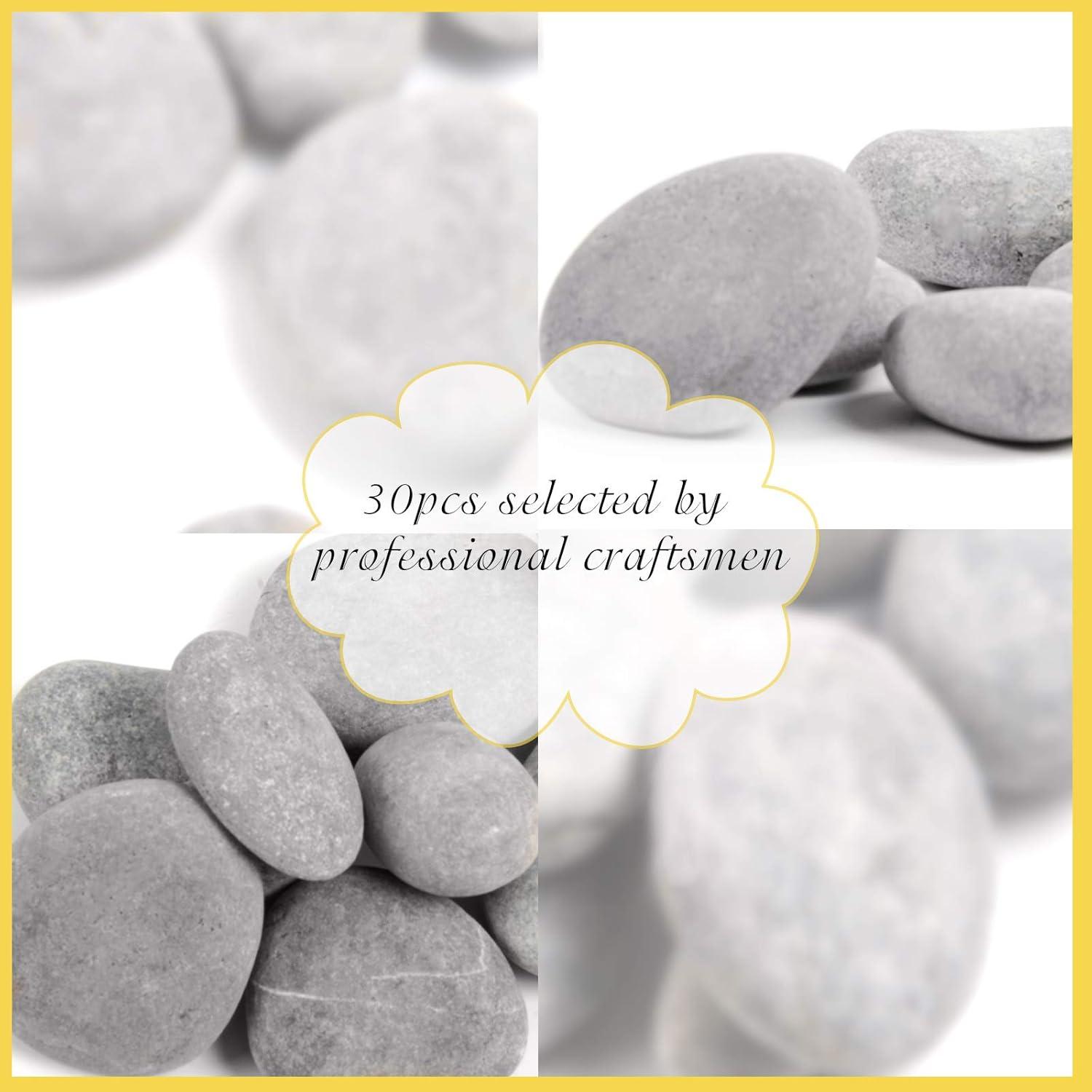 Simetufy 30 Piedras de Río Suaves para Pintar 3-8.89 cm