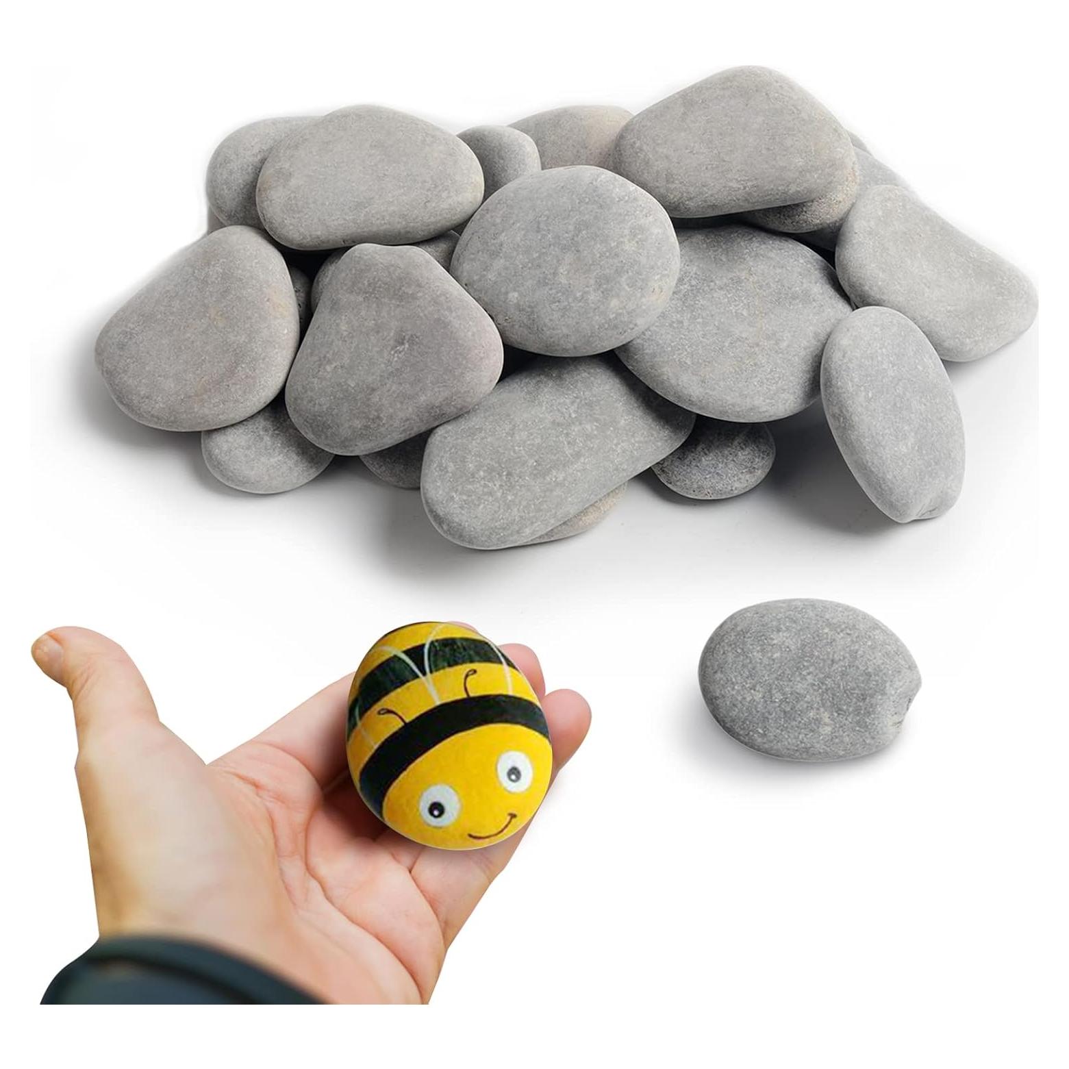 Simetufy 35 Rocas de Río para Pintar 5-8 cm Manualidades