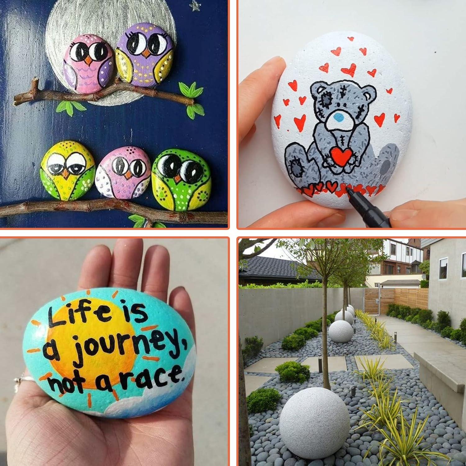 Simetufy 35 Rocas de Río para Pintar 5-8 cm Manualidades