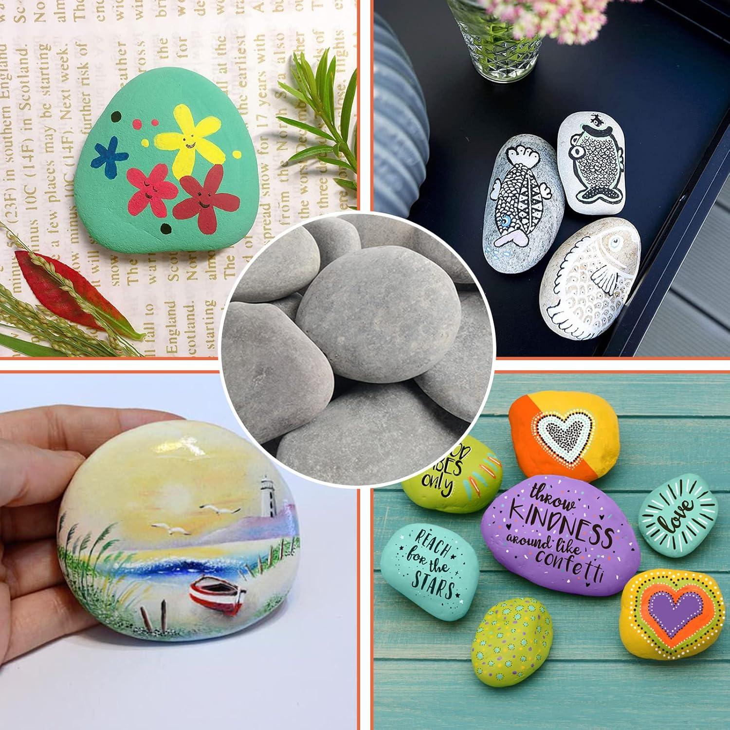 Simetufy 35 Rocas de Río para Pintar 5-8 cm Manualidades