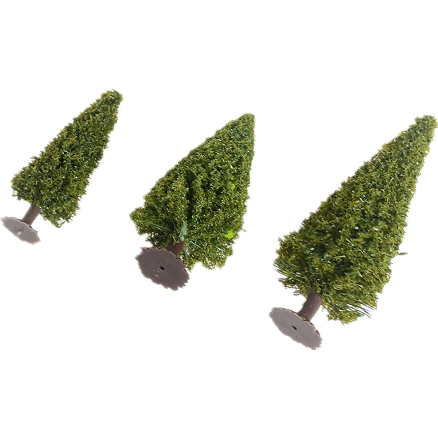 10 Árboles de Cedro alblinsy para Diorama Miniatura Verde