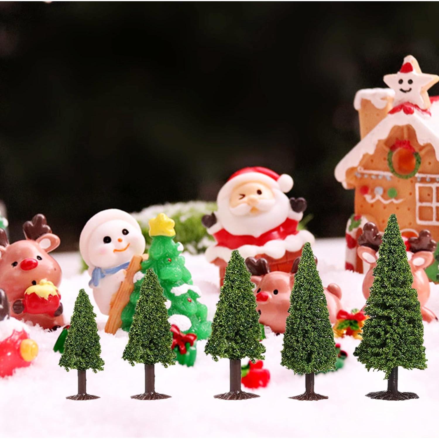 10 Árboles de Cedro alblinsy para Diorama Miniatura Verde