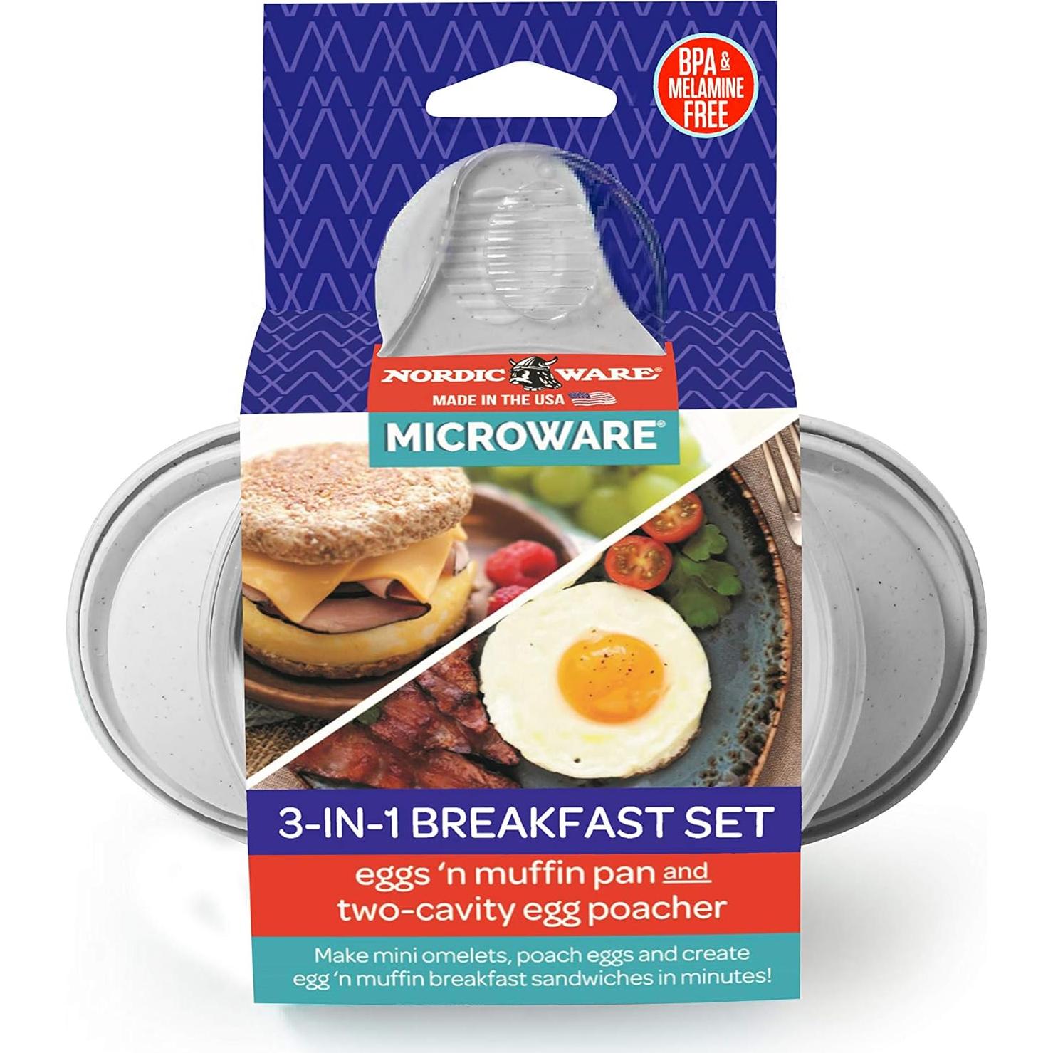 Juego de desayuno 3 en 1 Nordic Ware, 2 piezas, blanco