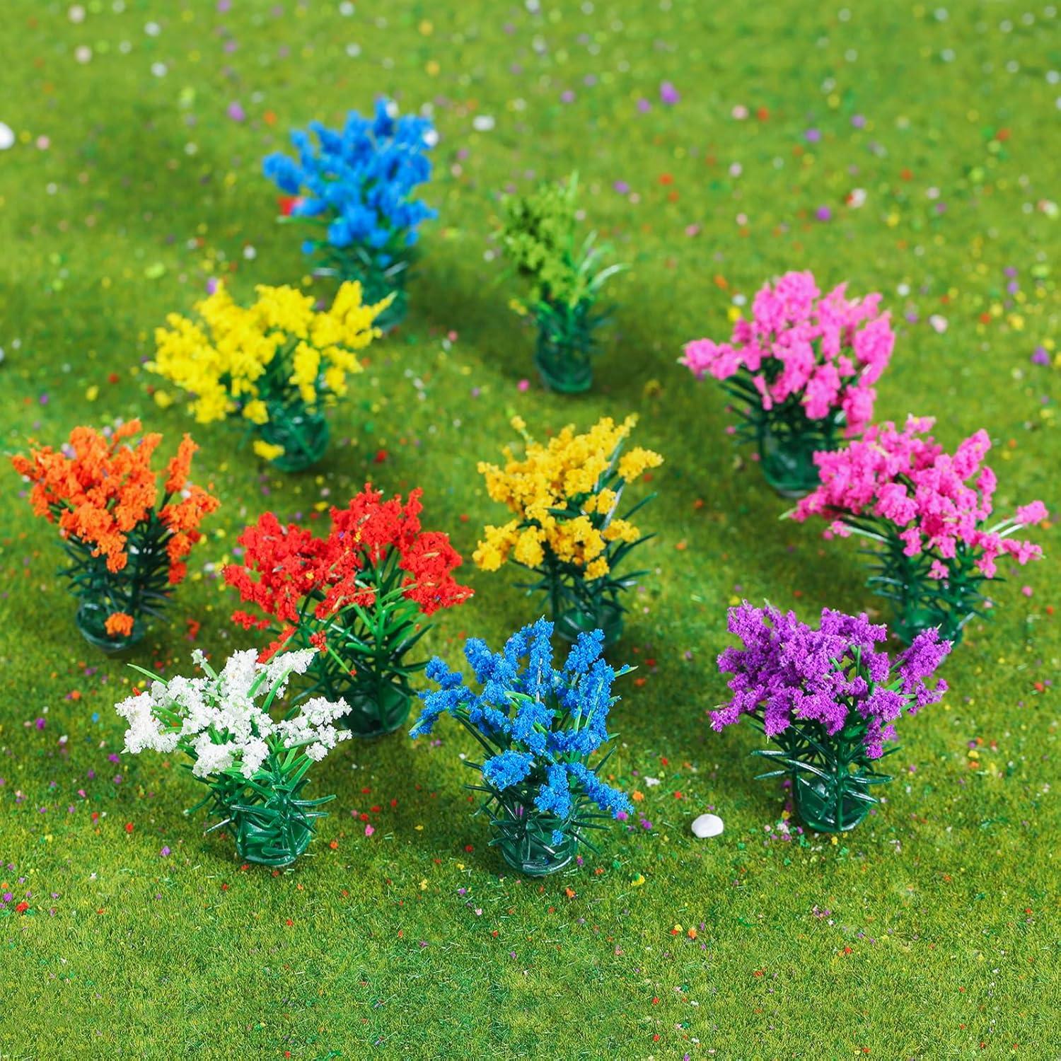 Yetaha 50 Piezas Mini Grupos de Flores Coloridas para Modelos