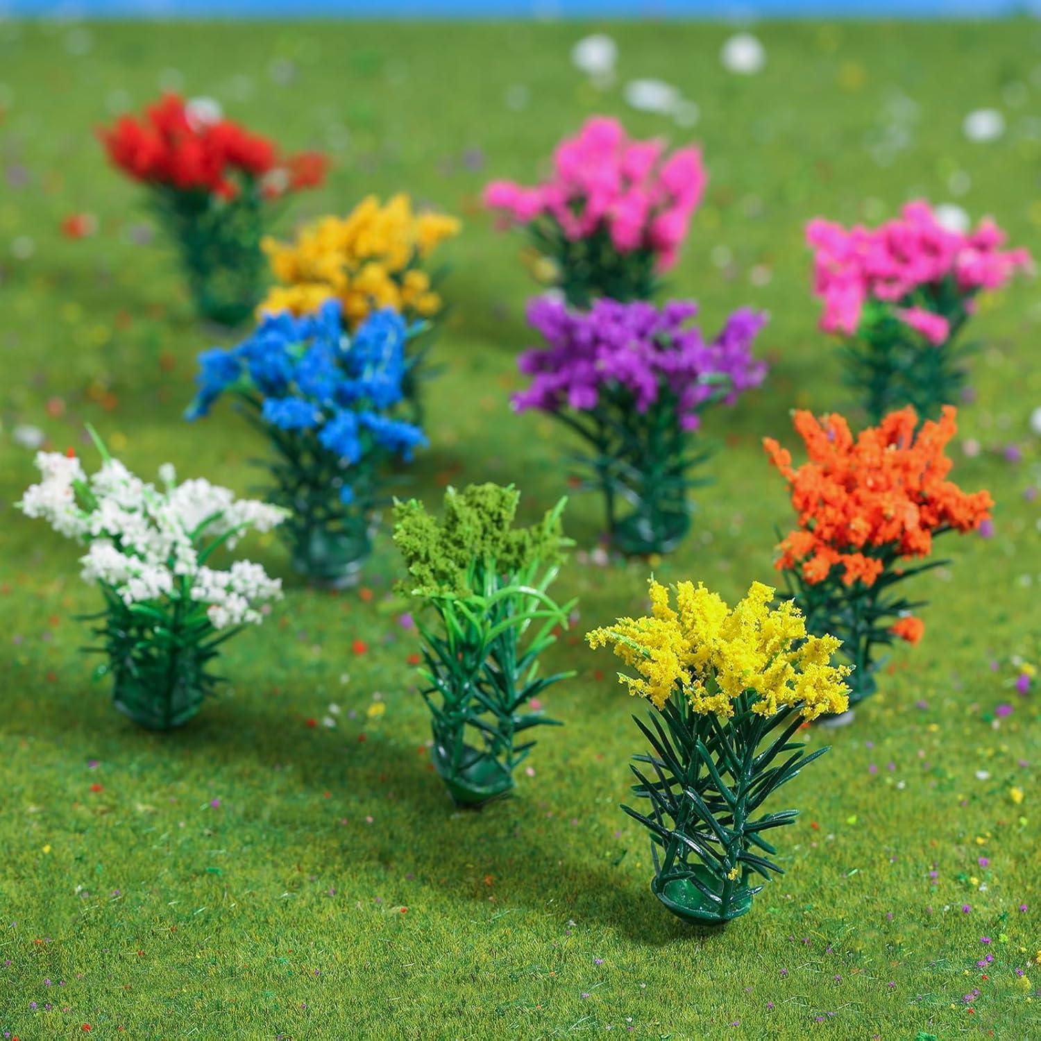 Yetaha 50 Piezas Mini Grupos de Flores Coloridas para Modelos