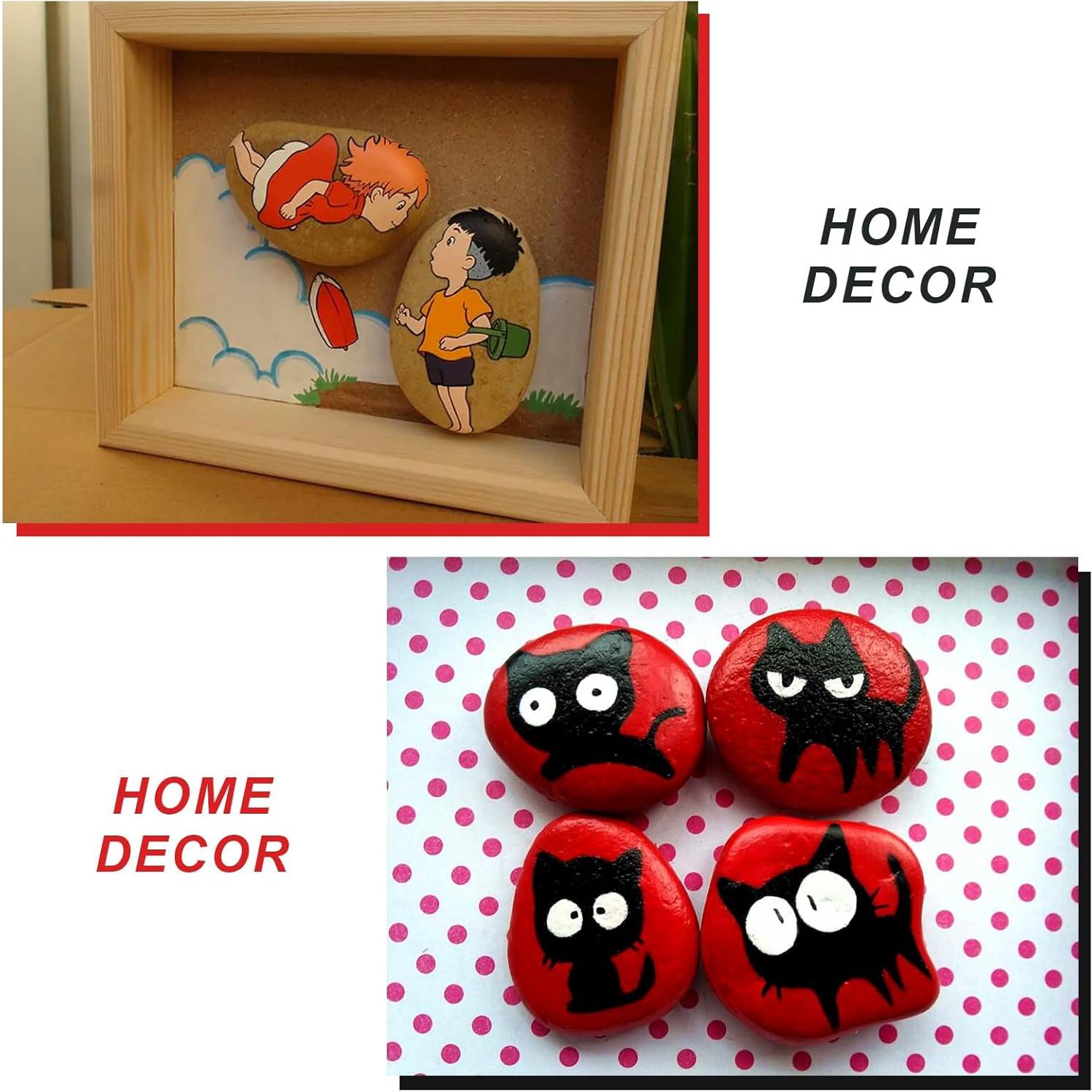 80 Pcs River Rocks for Painting, 1.2-2 Inch River Rocks Caft Rocks for Arts Multi-Color Painting Rocks for Kids Project, Crafts and Family DIY Project