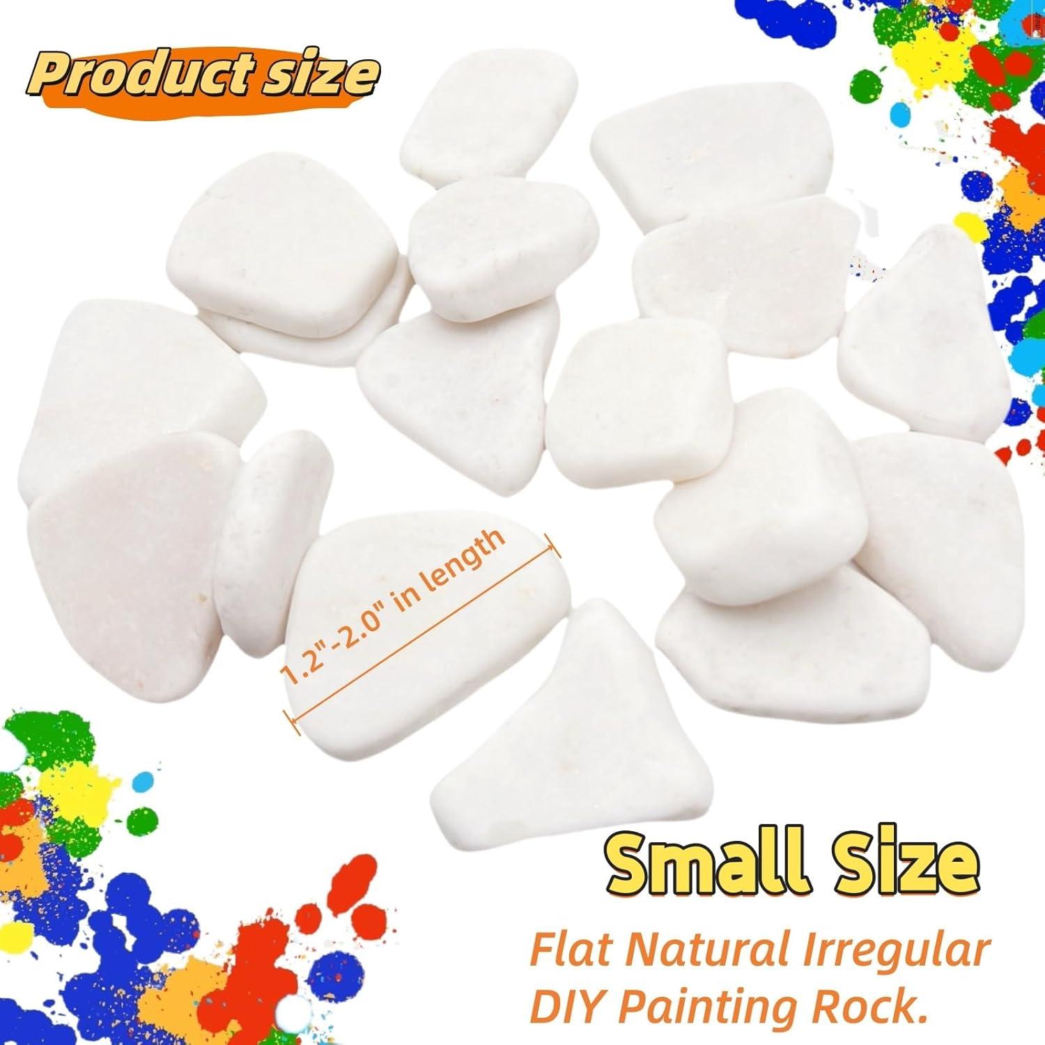 20 Piedras para Pintar Blancas Lifetop 3-5 cm Suaves DIY