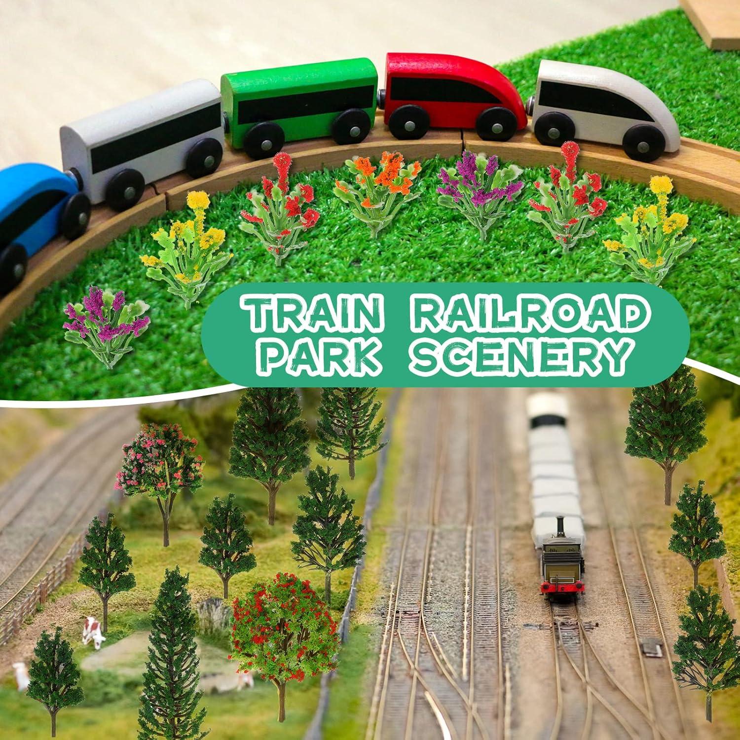 Set 55 Piezas Miniaturas Yilloog: Flores, Árboles y Césped