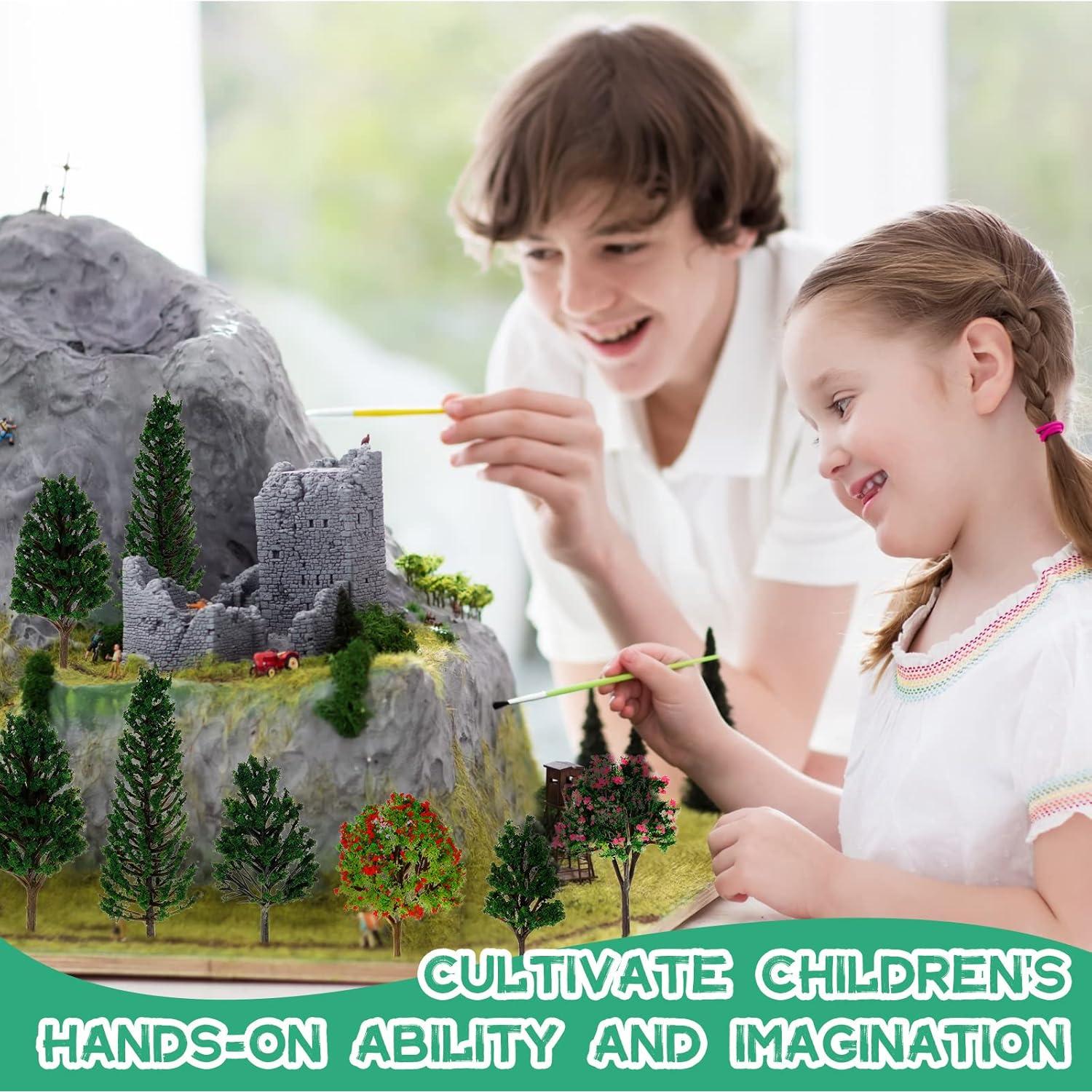 Set 55 Piezas Miniaturas Yilloog: Flores, Árboles y Césped