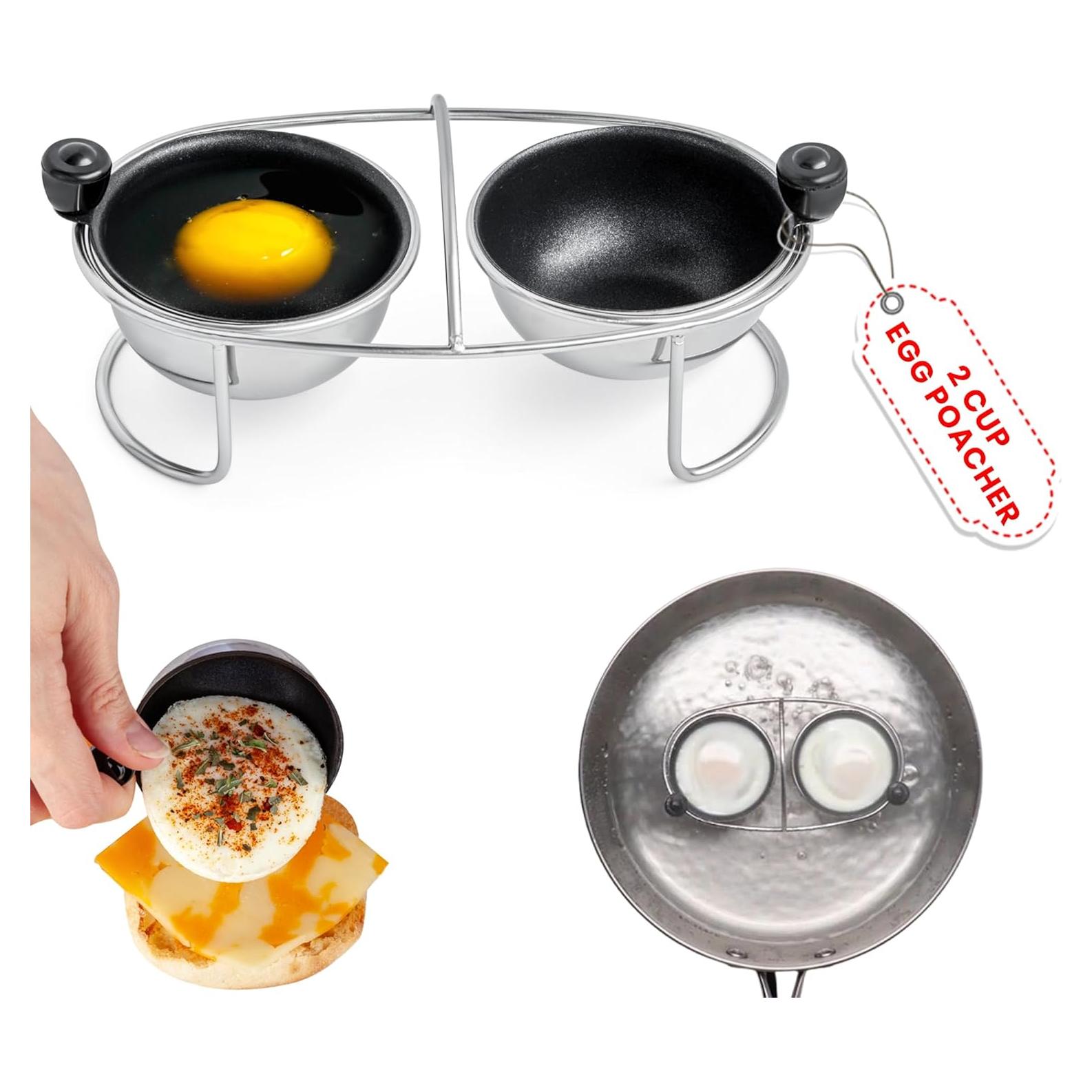 Insertor para Huevos Poached Eggssentials 2 Tazas Acero Inoxidable