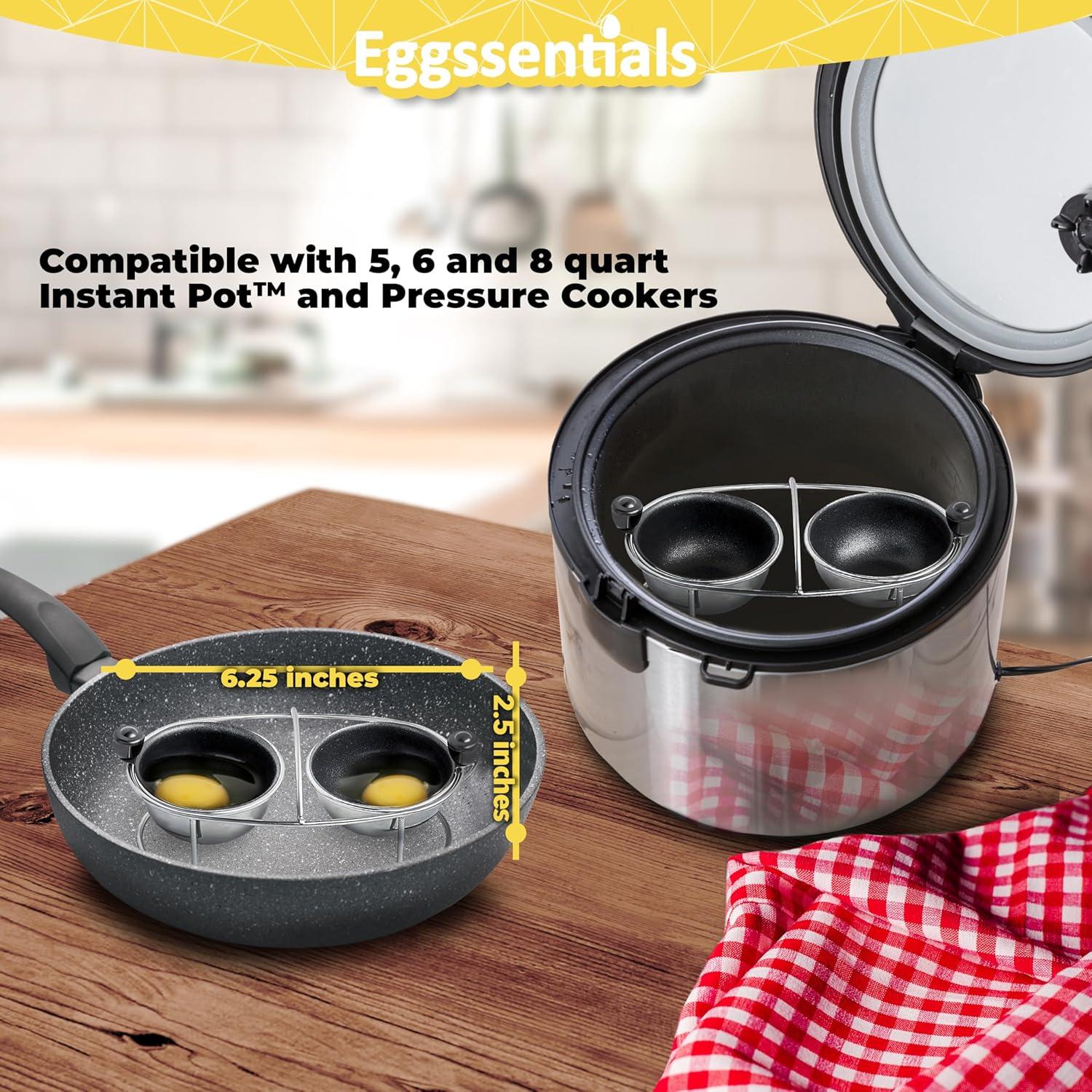 Insertor para Huevos Poached Eggssentials 2 Tazas Acero Inoxidable