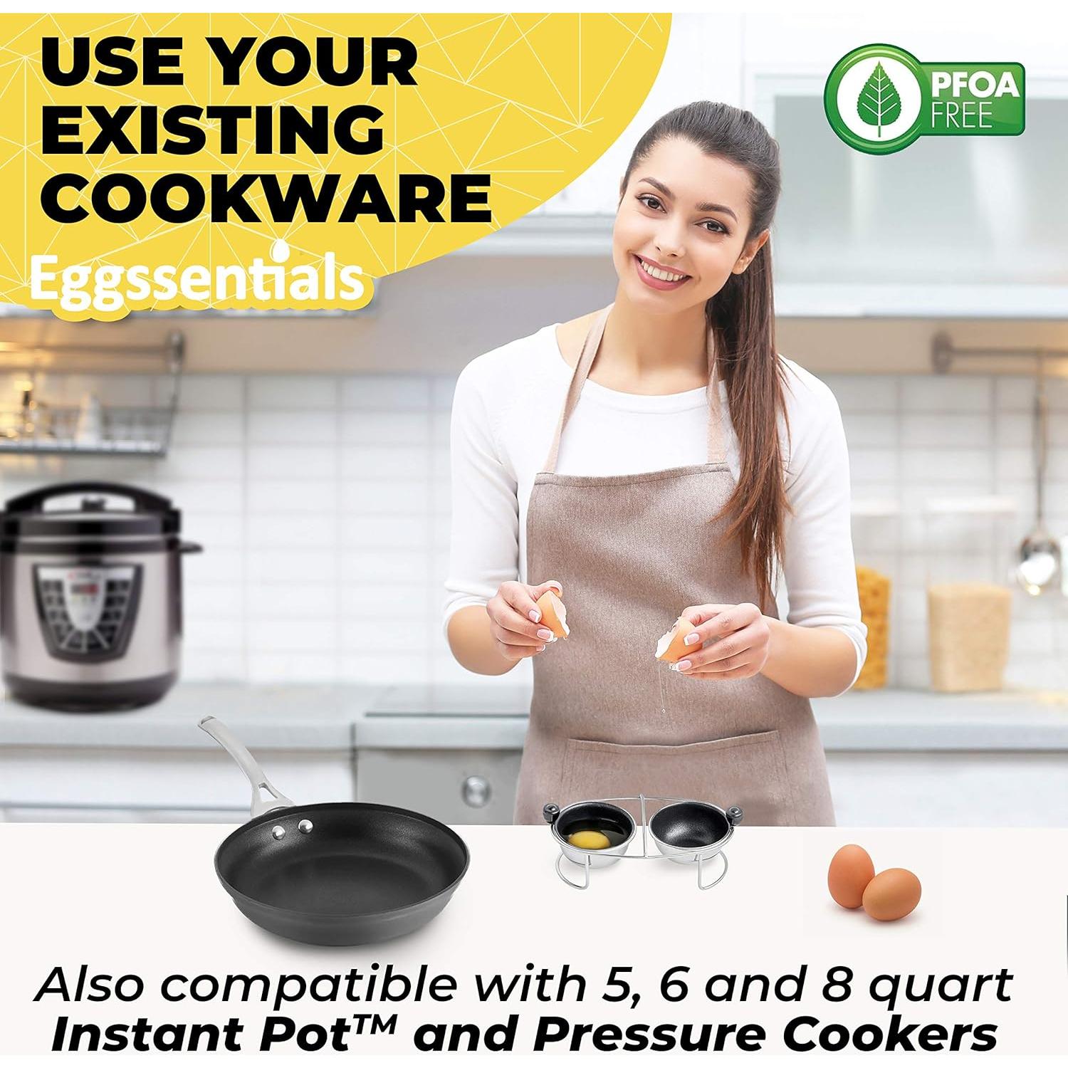 Insertor para Huevos Poached Eggssentials 2 Tazas Acero Inoxidable