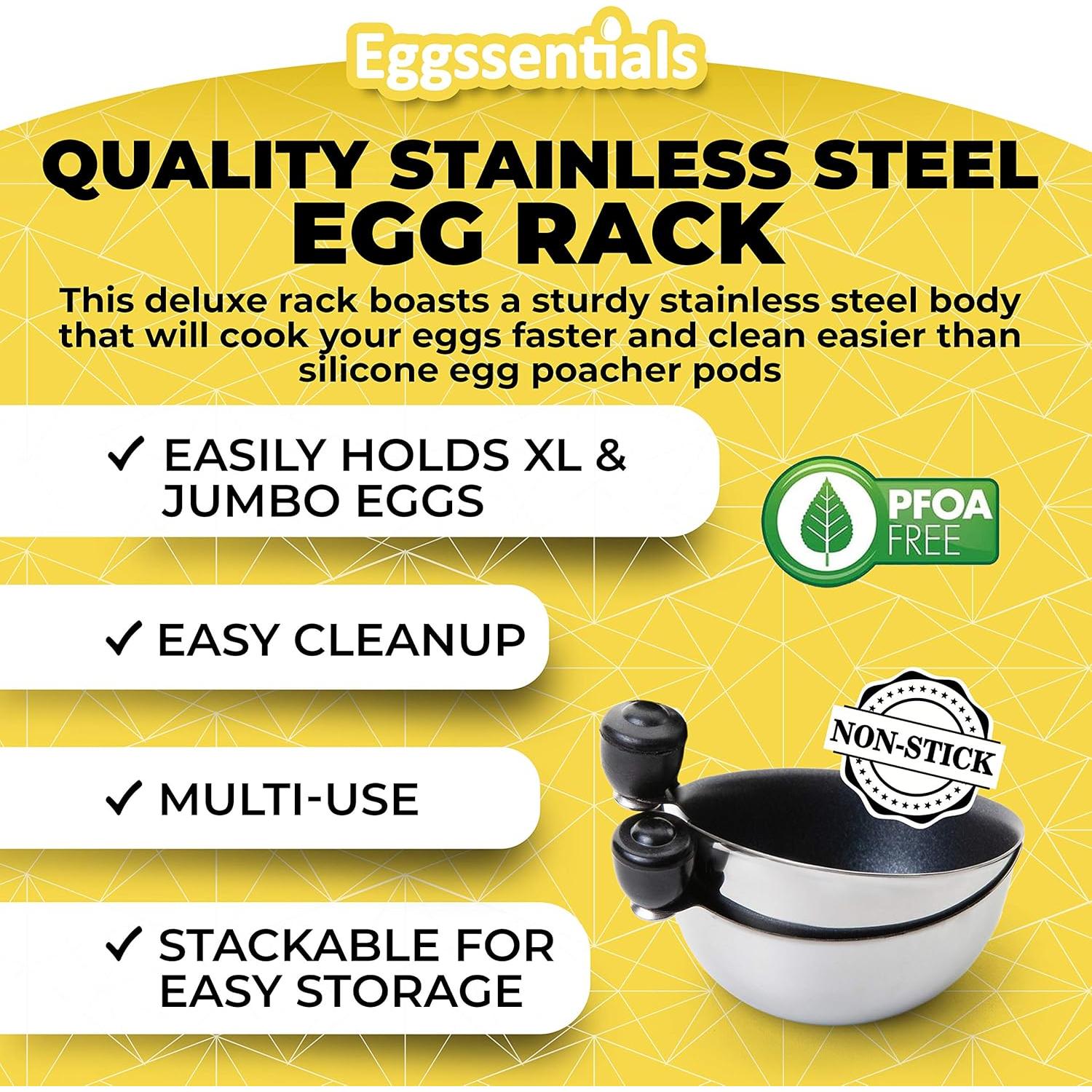 Insertor para Huevos Poached Eggssentials 2 Tazas Acero Inoxidable