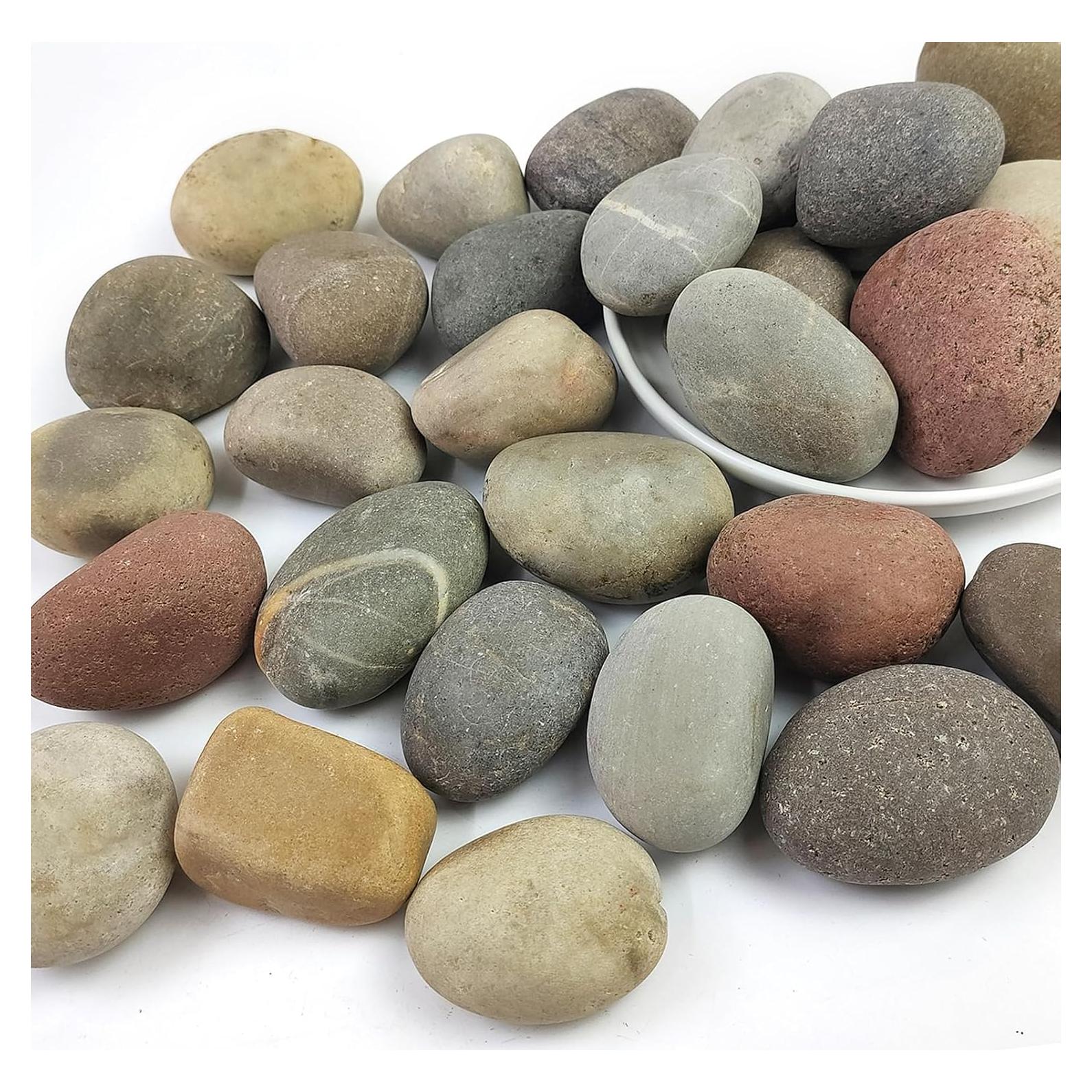 Piedras de río naturales SHIZWU 2-3" color mixto 18kg