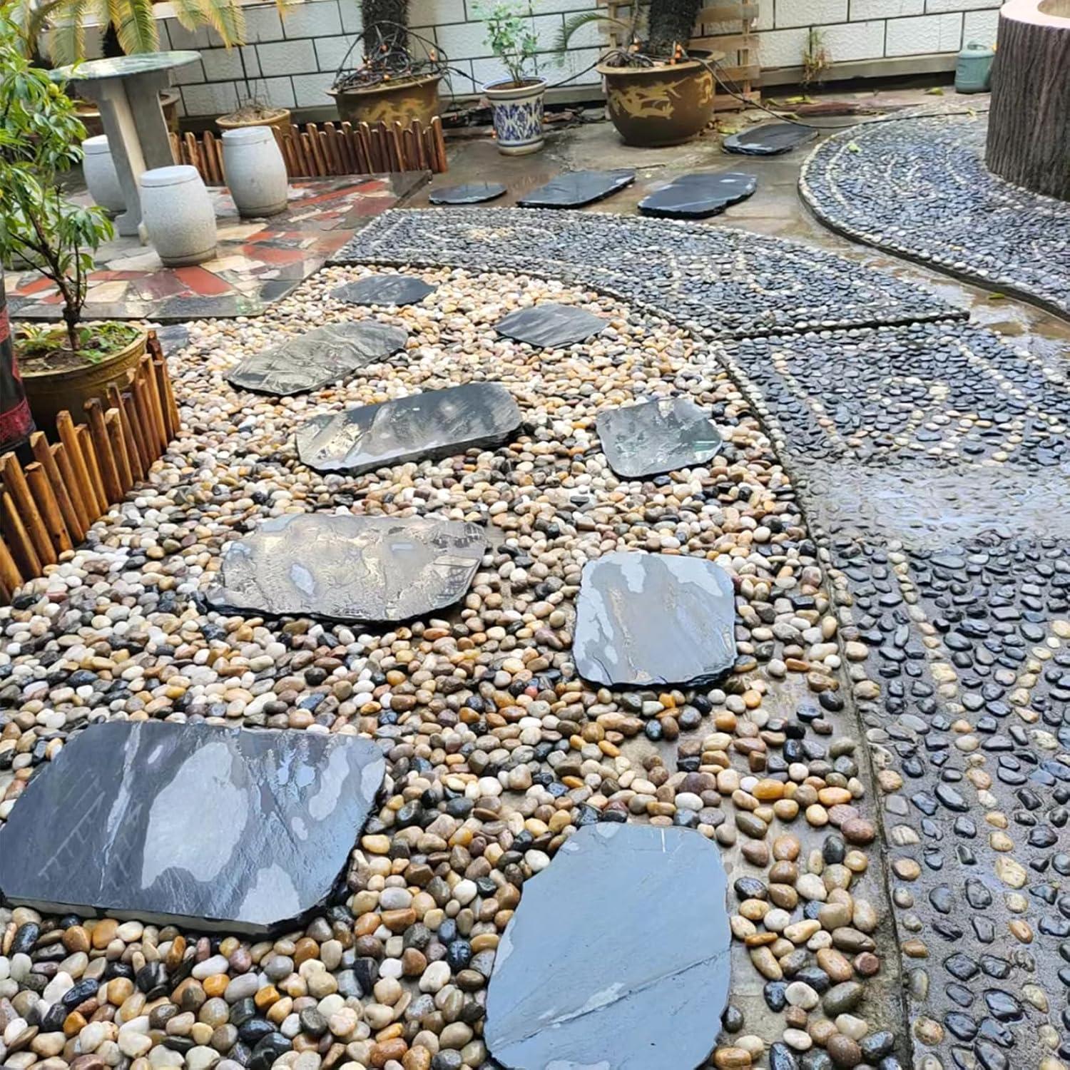 Piedras de río naturales SHIZWU 2-3" color mixto 18kg