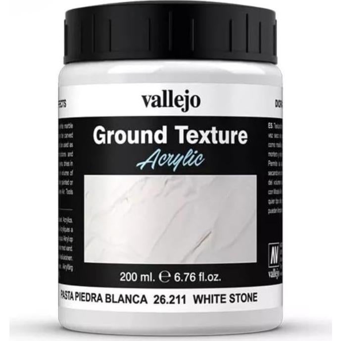 Vallejo Textura Acrílica Piedra Blanca 200 ml para Dioramas