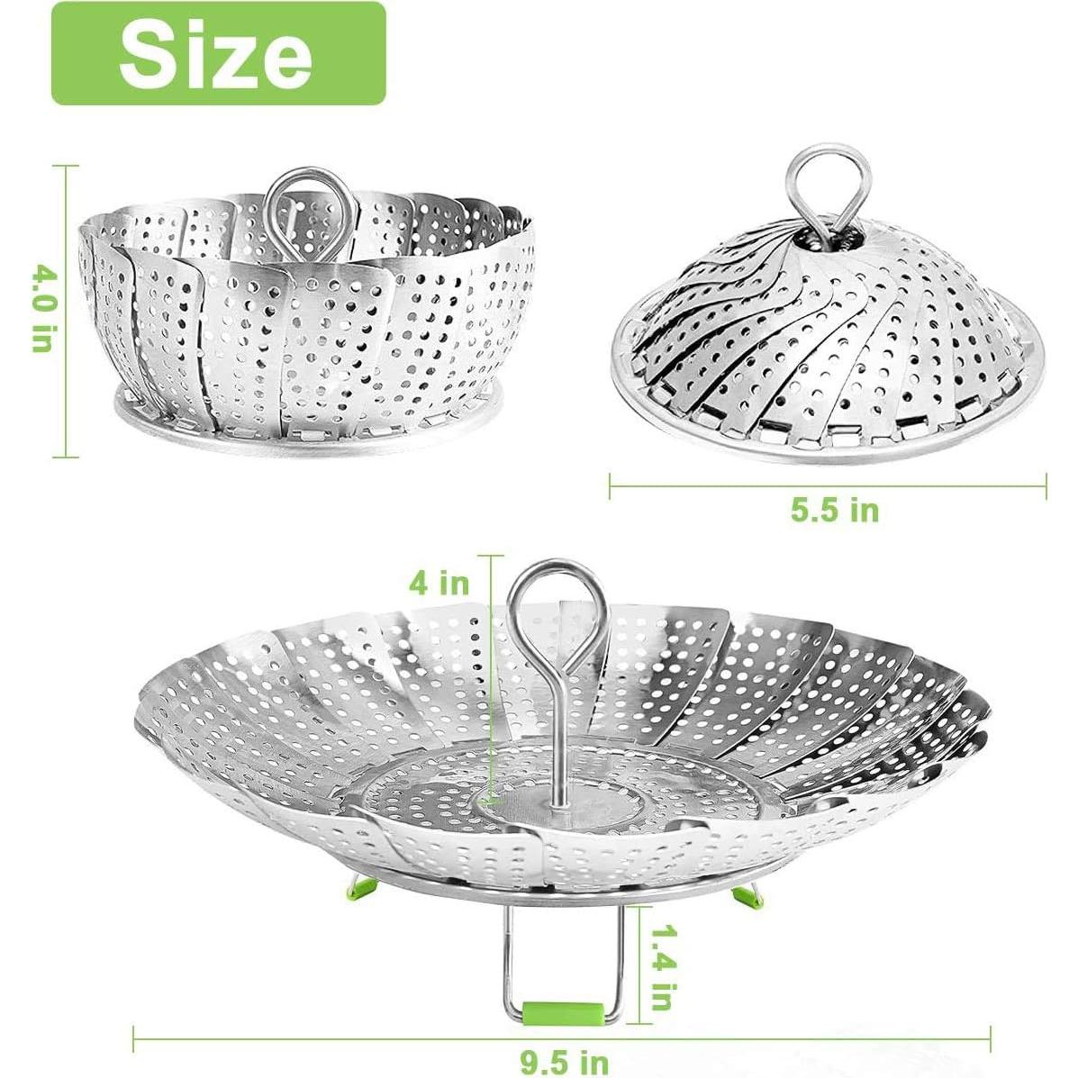 Cesta de Vapor KZNXCVI Acero Inoxidable 24 cm Ajustable