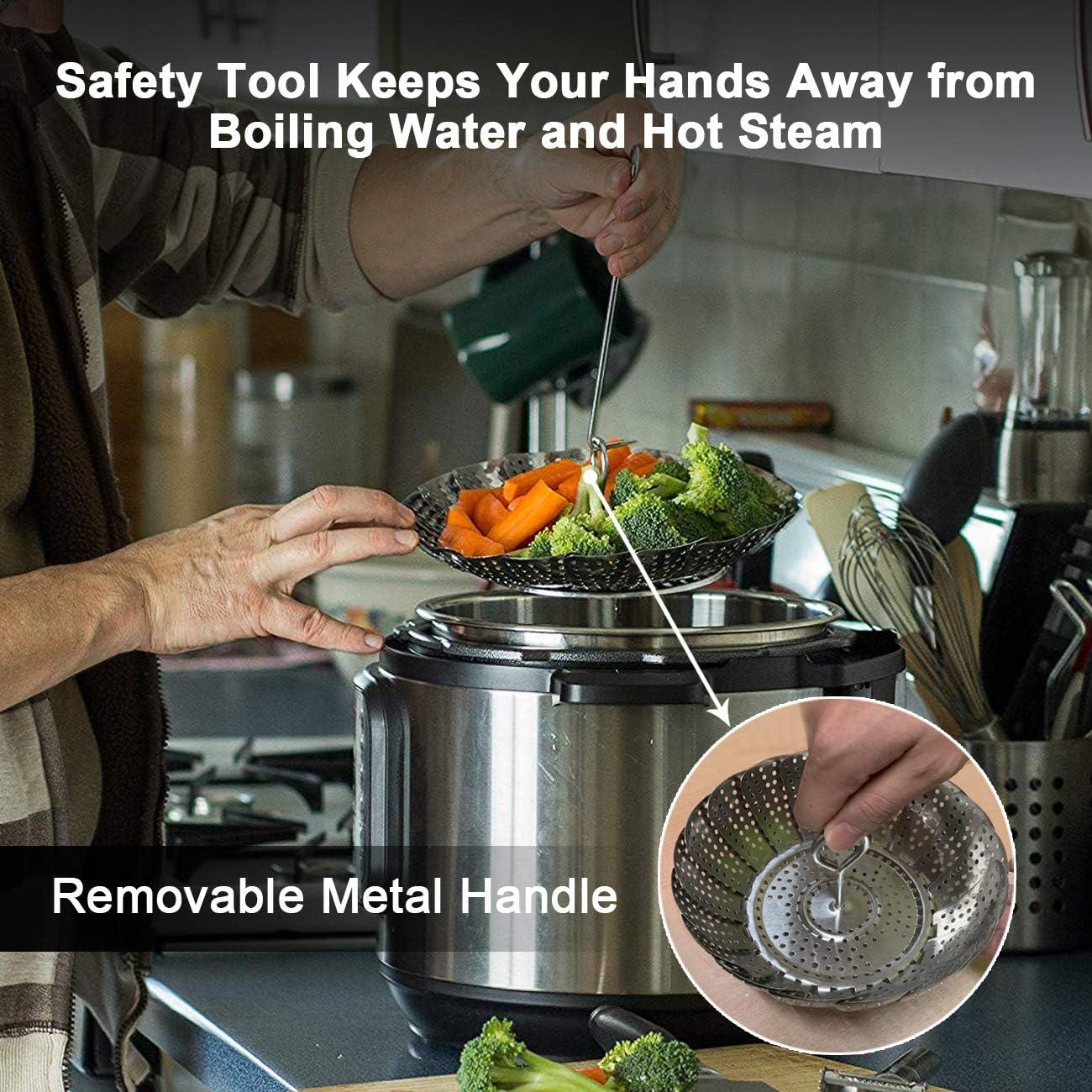 Cesta de Vapor KZNXCVI Acero Inoxidable 24 cm Ajustable