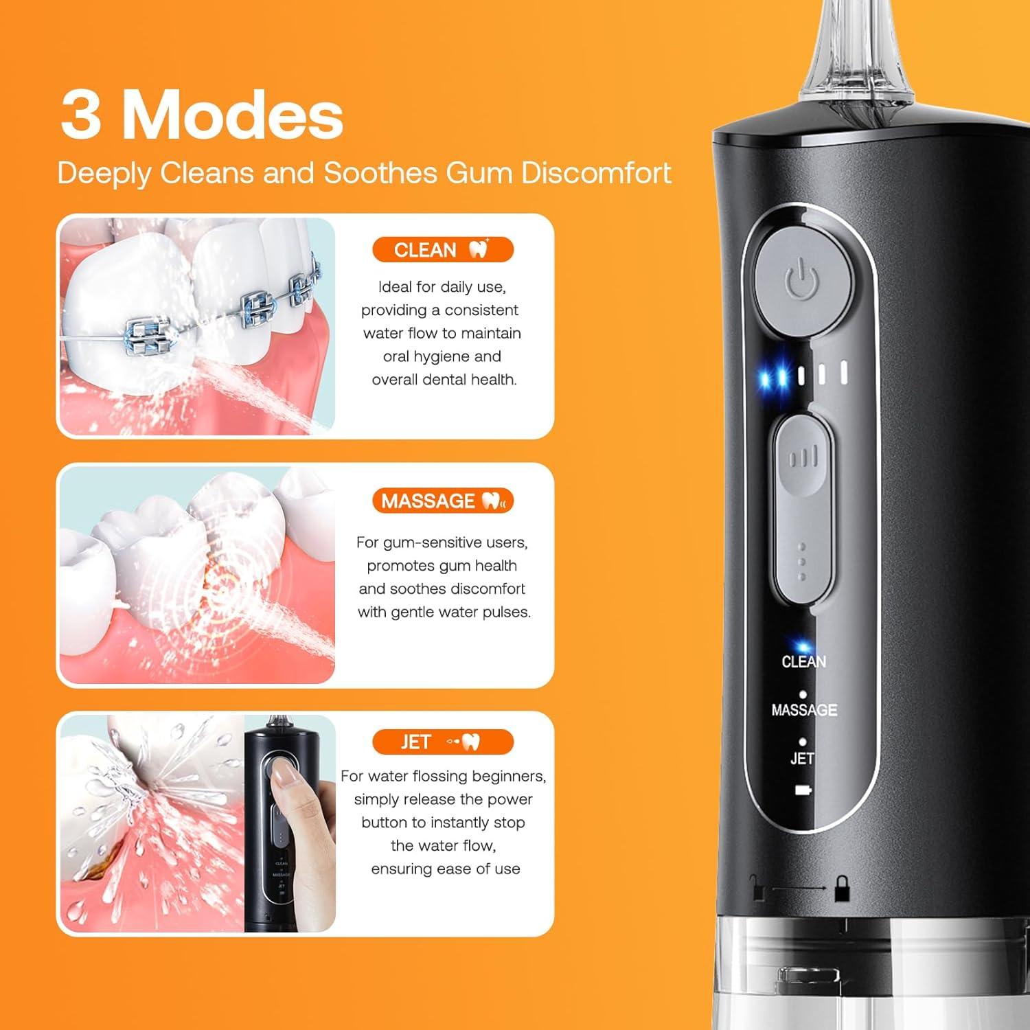 Limpiador Dental Bitvae C2 Inalámbrico 3 Modos IPX7 - Negro