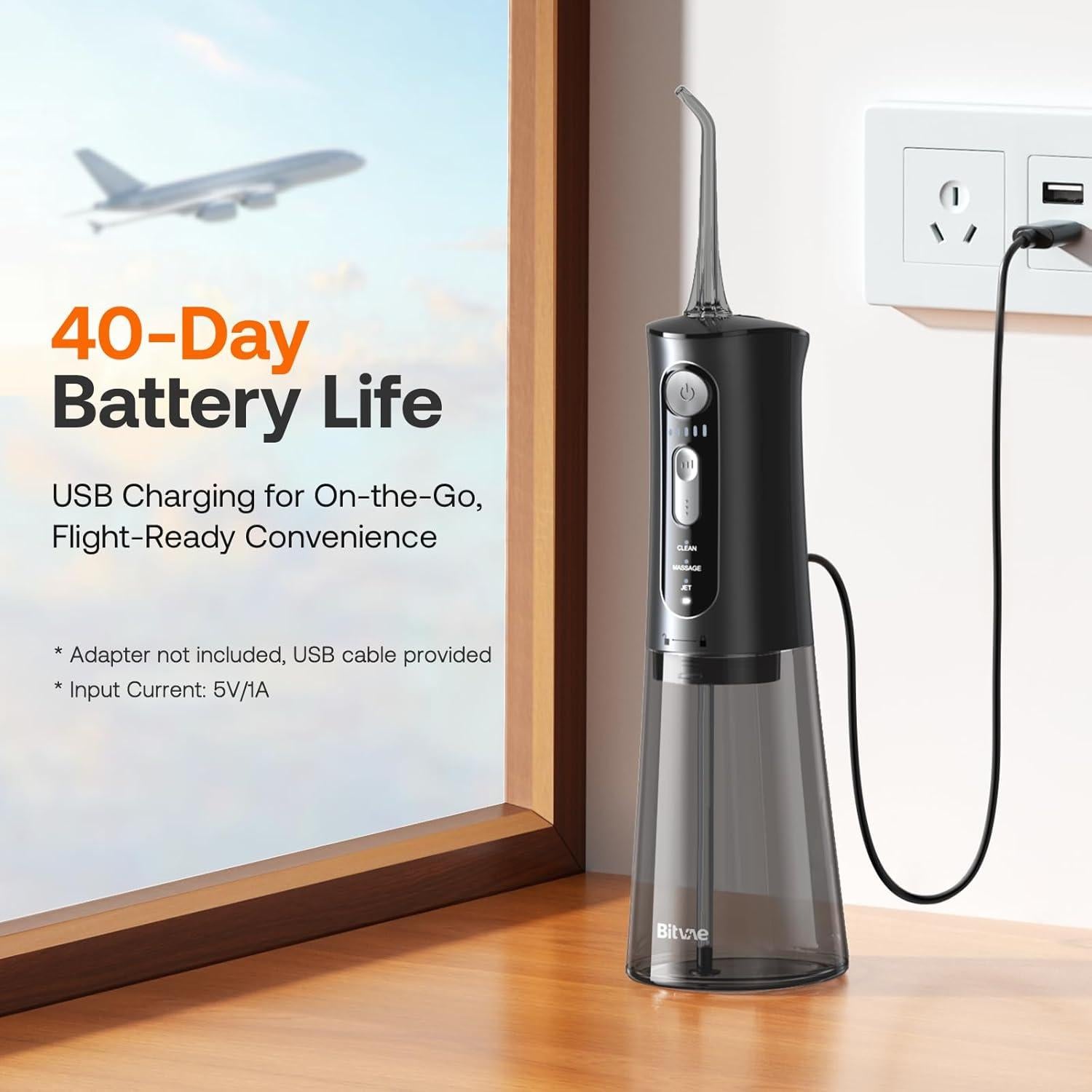 Limpiador Dental Bitvae C2 Inalámbrico 3 Modos IPX7 - Negro