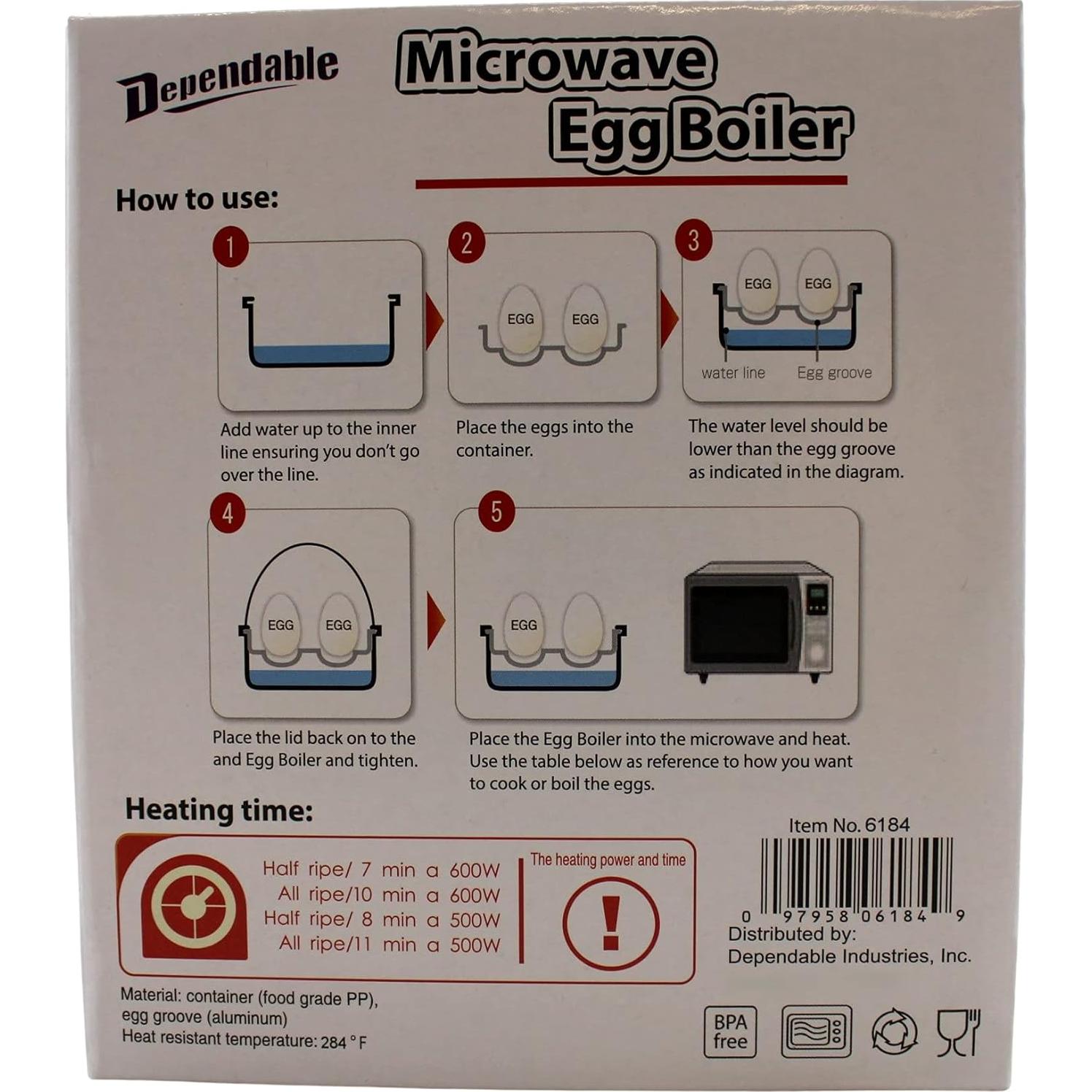 Cocedor de Huevos Microondas Dependable 4 Huevos Blanco