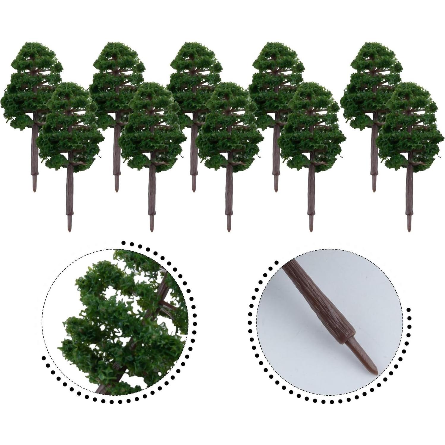 20 Piezas Mini Árboles Modelo 8 cm JurwheeR Decoración Paisajística