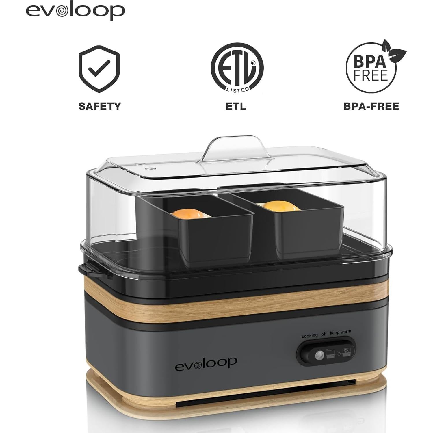 Cocedor de Huevos Evoloop 6 Huevos Multifuncional Automático