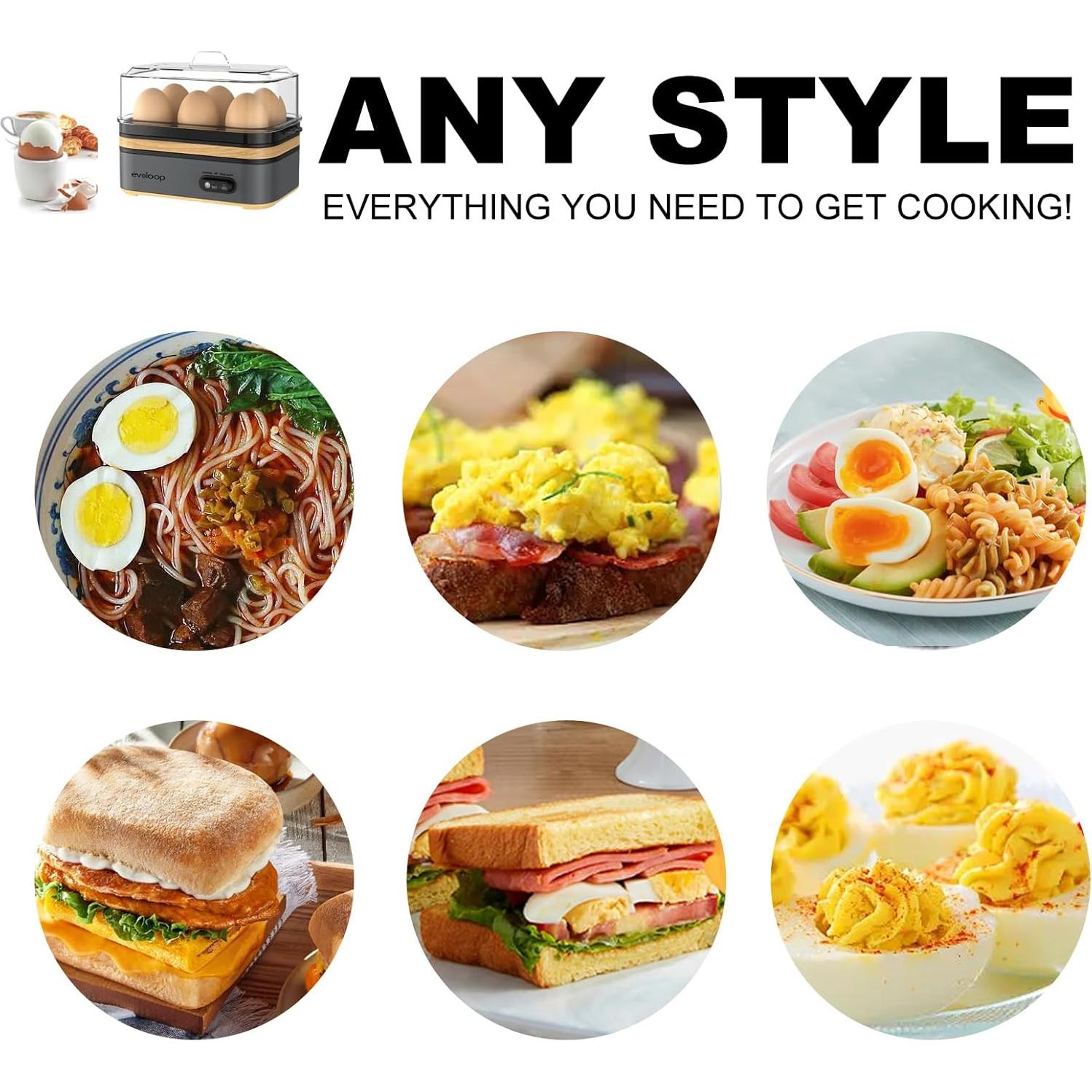 Cocedor de Huevos Evoloop 6 Huevos Multifuncional Automático