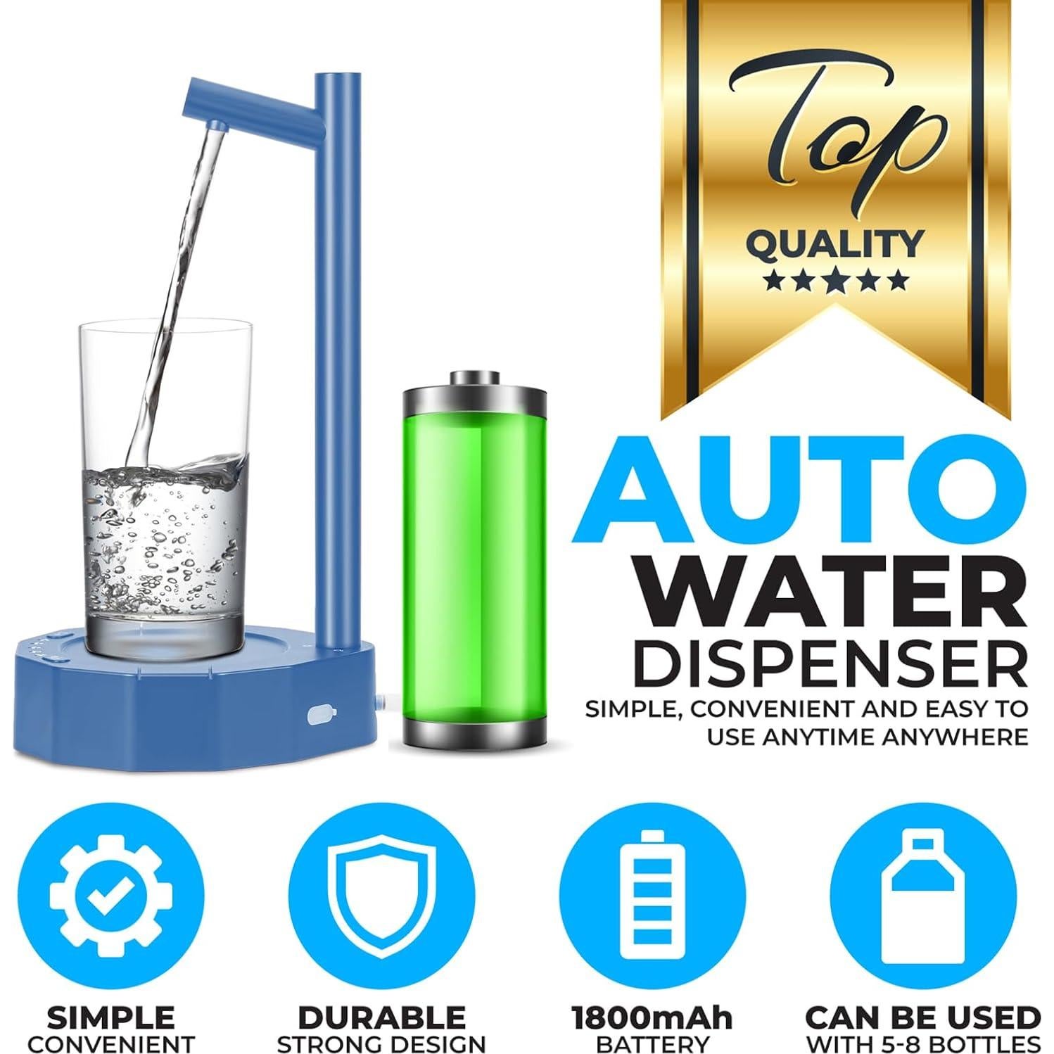 Dispensador de Agua Molufeibe 5 Galones Automático Azul