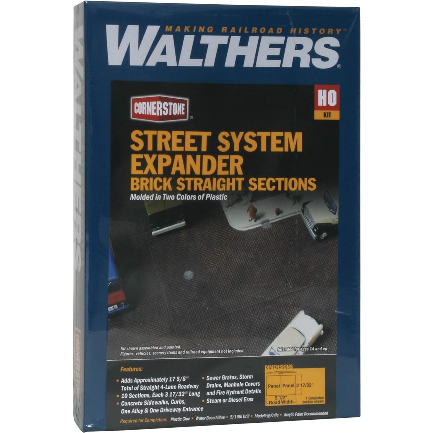 Kit de calles a escala HO Walthers Cornerstone 63 cm ladrillo