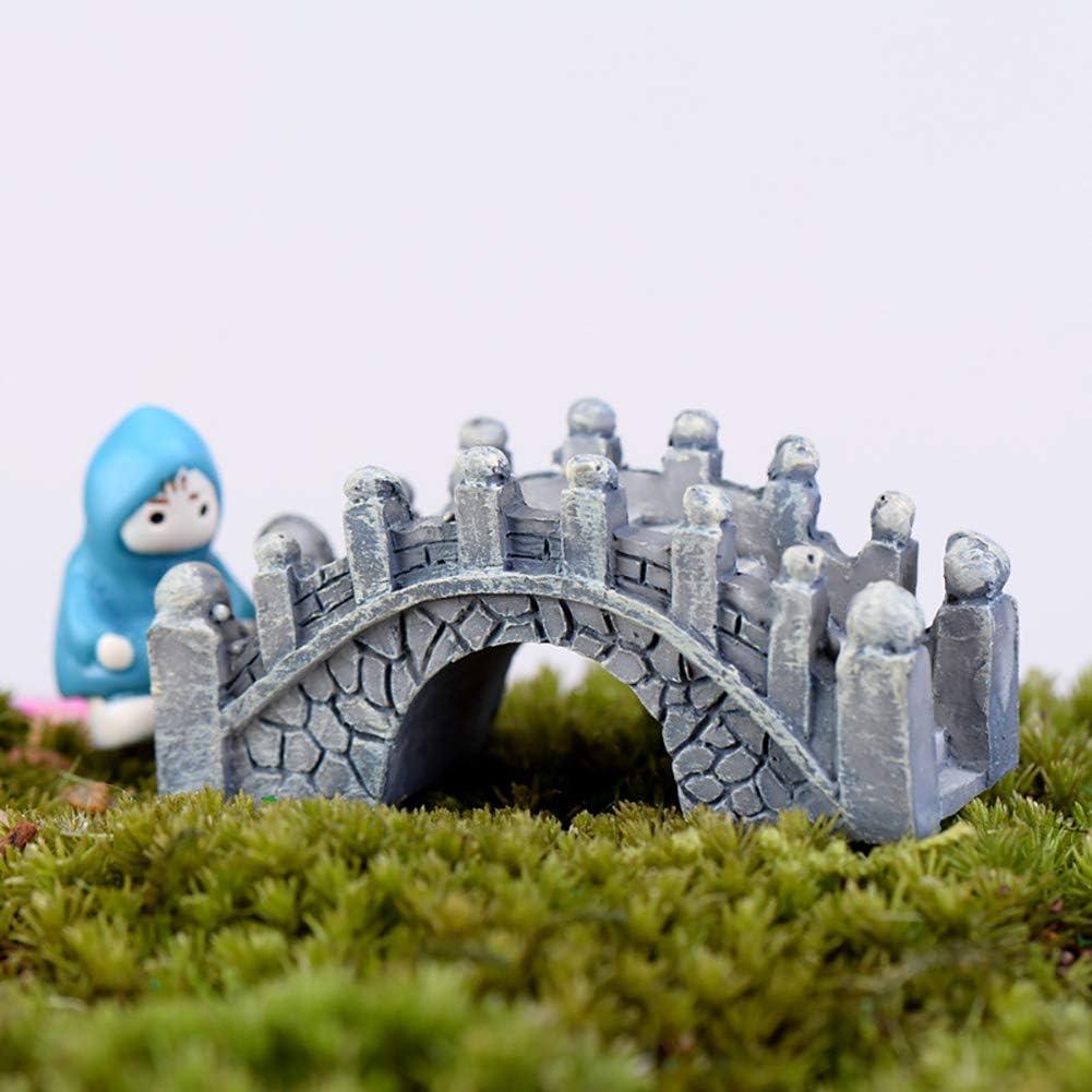 MAOMIA 6 Figuras de Puente Arco Jardín Miniatura Resina