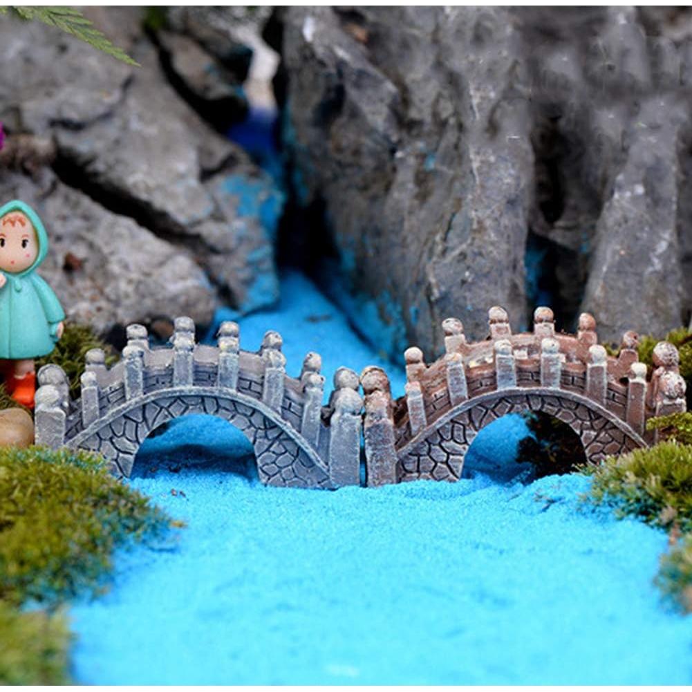 MAOMIA 6 Figuras de Puente Arco Jardín Miniatura Resina