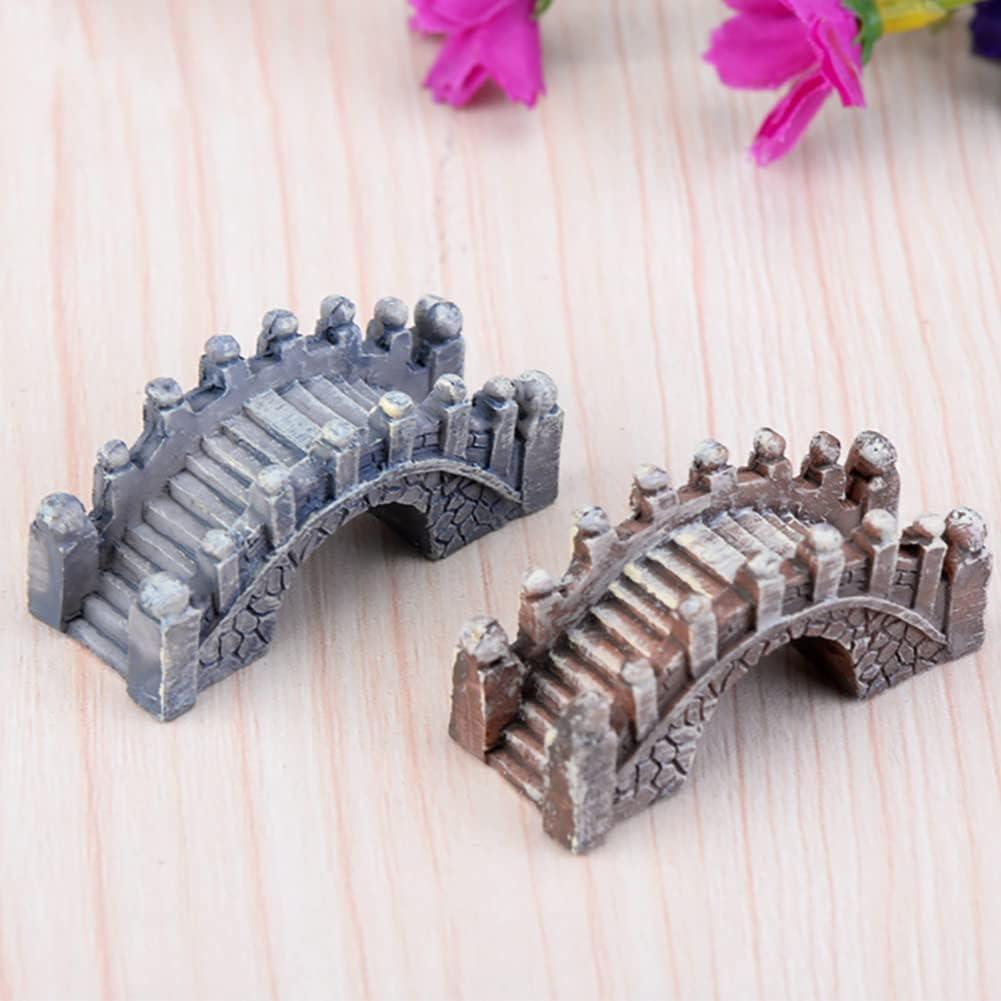 MAOMIA 6 Figuras de Puente Arco Jardín Miniatura Resina