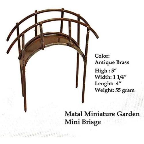 Puente Miniatura de Jardín de Hadas G & F 10,16x3,18 cm Rústico