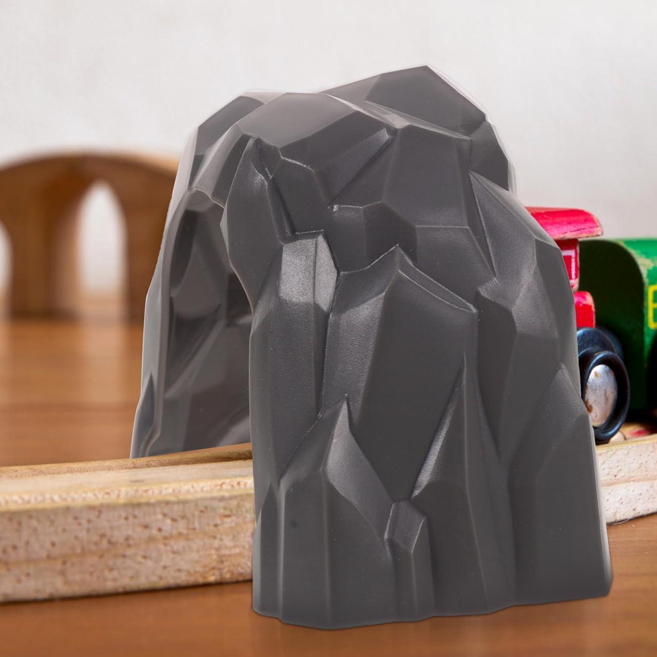 jojofuny 2Pcs Mini Simulation Railway Train Tunnel, DIY Tunnel Model, 3inch Train Tunnel Cave Toys, for Home Art Plastic Rockery Tunnel Figurine Miniature Garden Decor