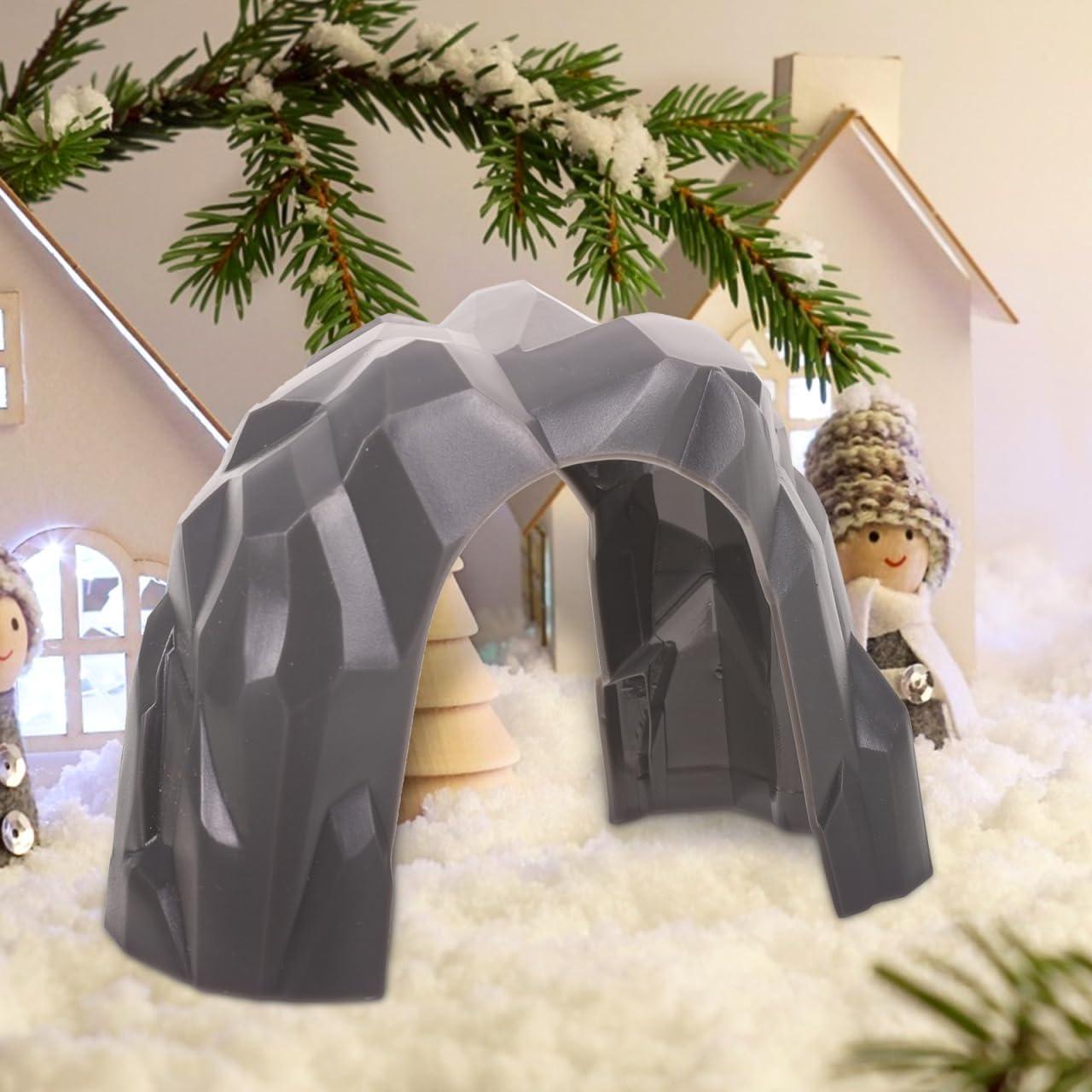 jojofuny 2Pcs Mini Simulation Railway Train Tunnel, DIY Tunnel Model, 3inch Train Tunnel Cave Toys, for Home Art Plastic Rockery Tunnel Figurine Miniature Garden Decor