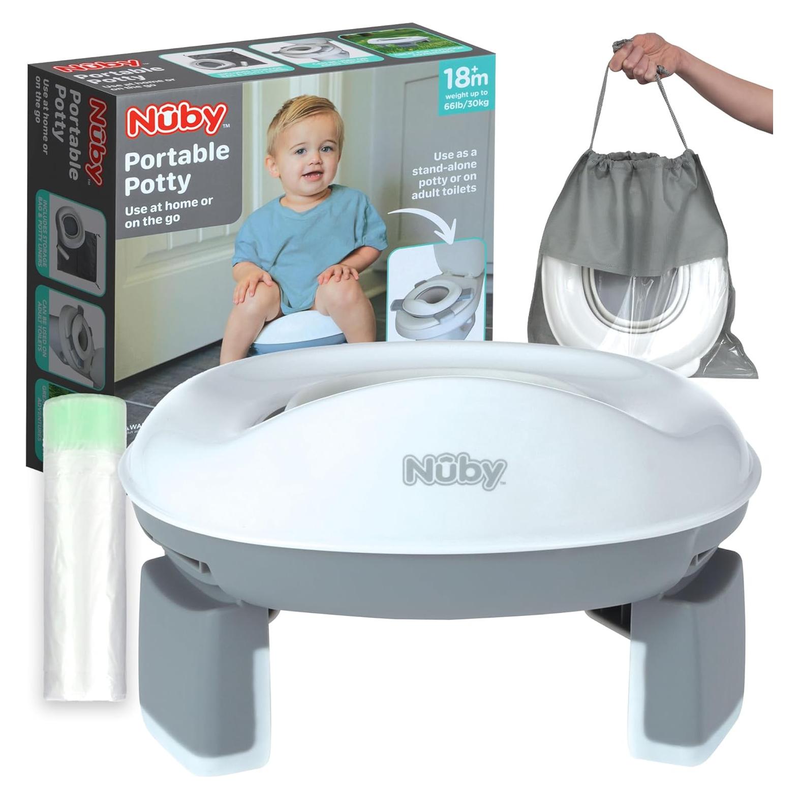 Asiento de inodoro portátil Nuby 76512 - Para niños 18 meses