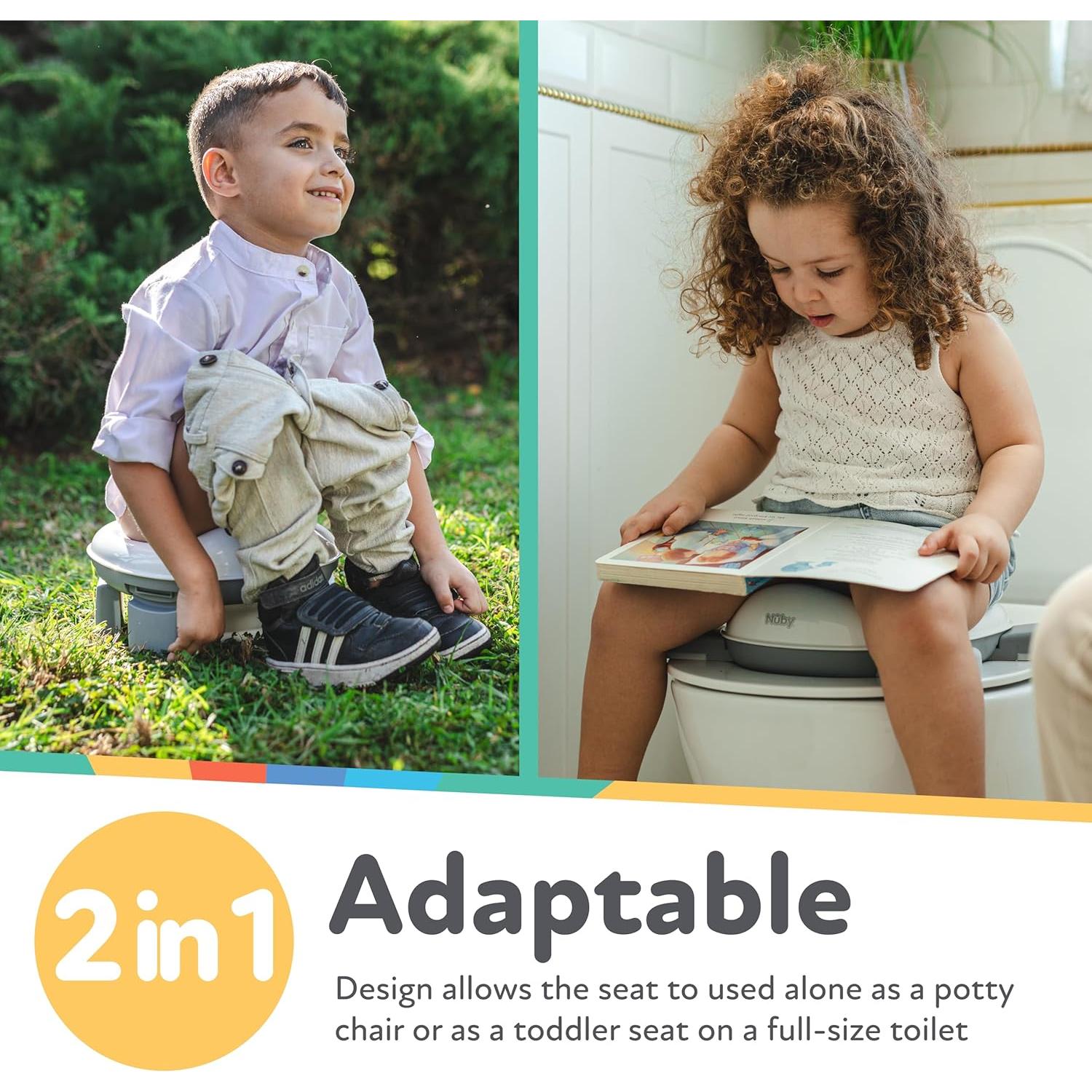 Asiento de inodoro portátil Nuby 76512 - Para niños 18 meses