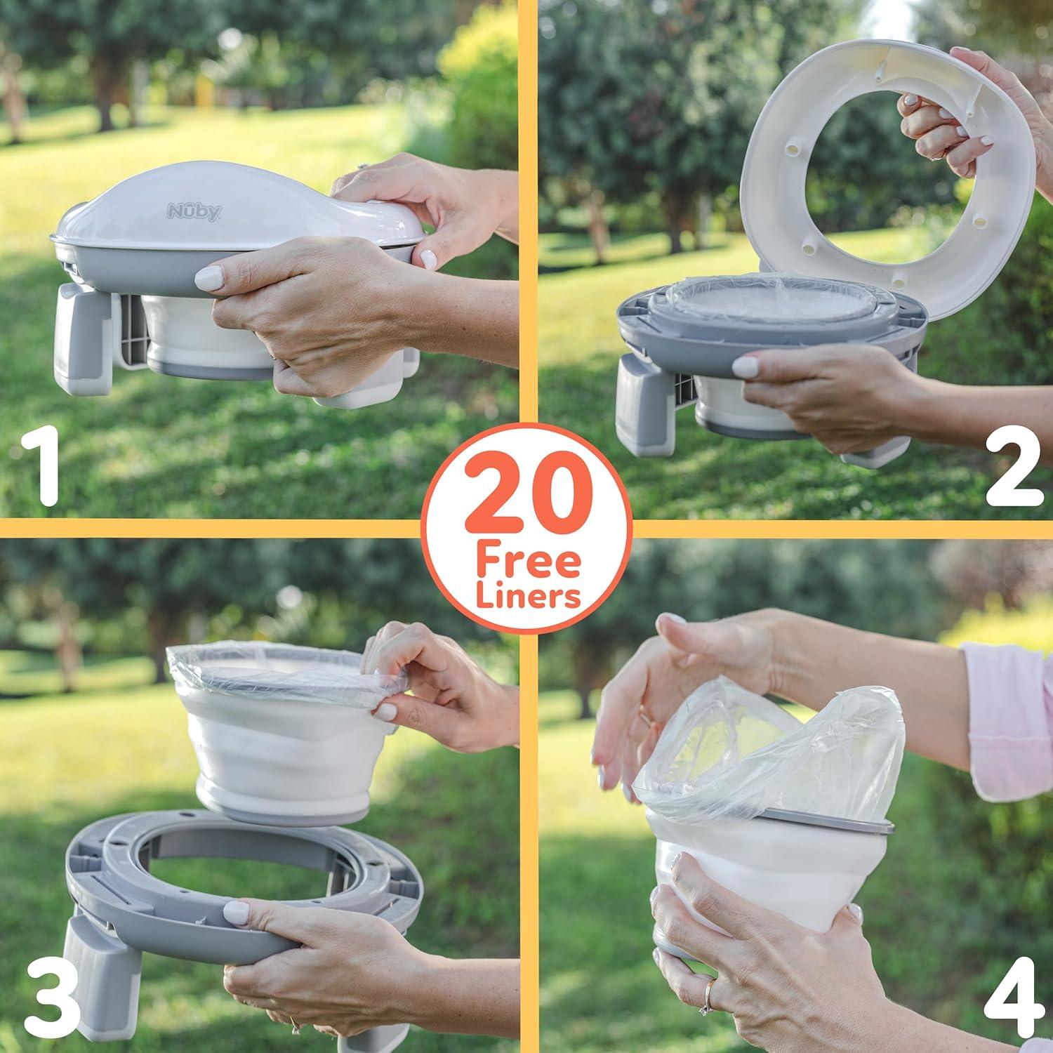 Asiento de inodoro portátil Nuby 76512 - Para niños 18 meses