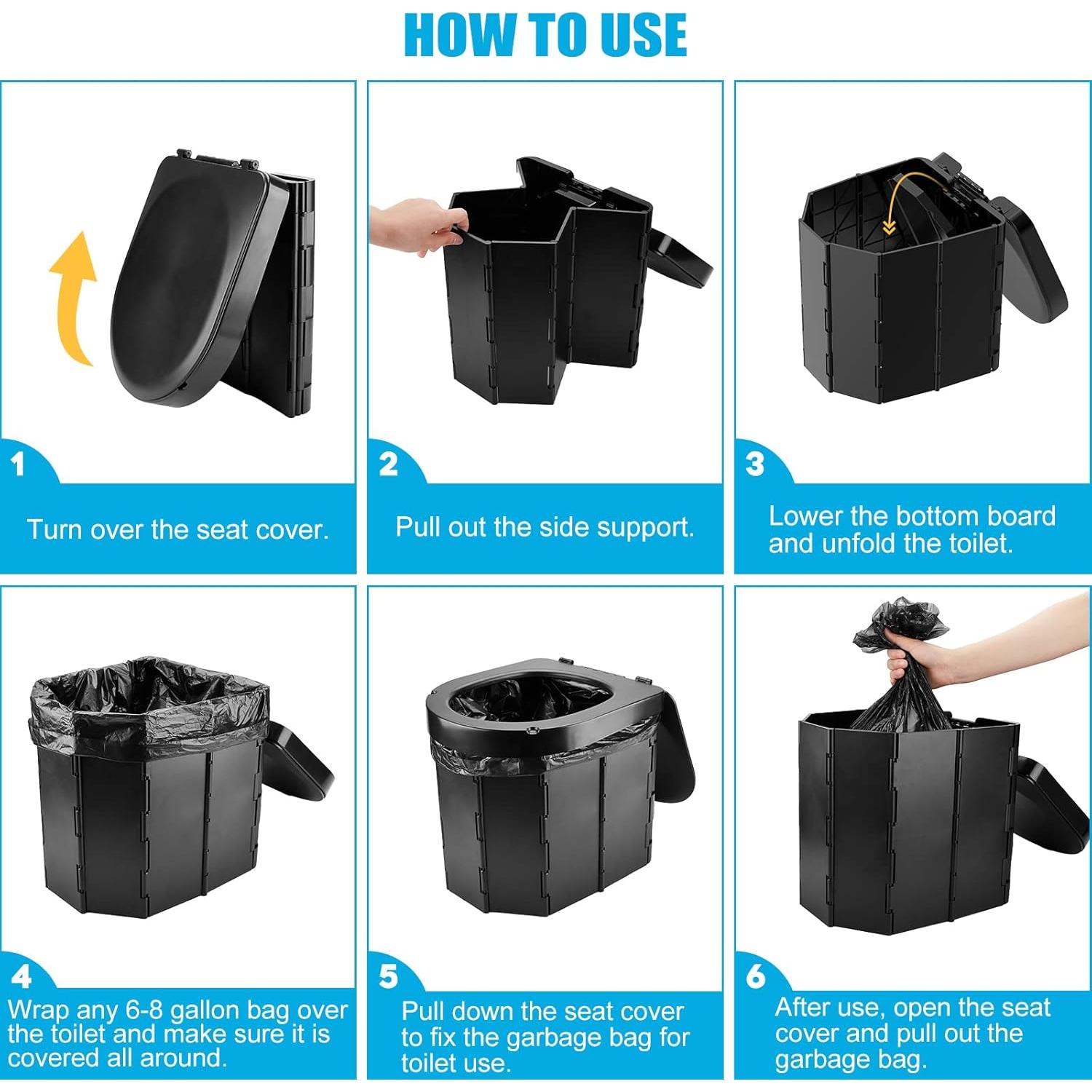 Inodoro Portátil PAHTTO Plegable para Camping 181 kg