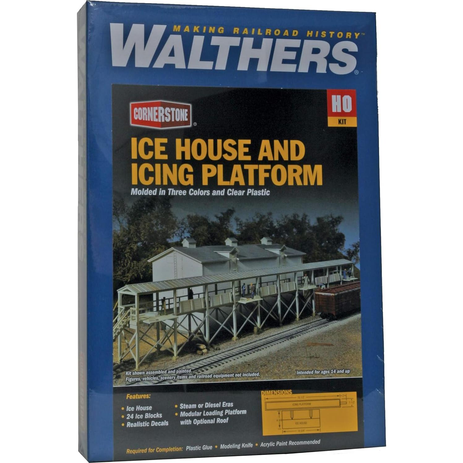Kit Casa de Hielo y Plataforma Walthers HO Escala 22.86x6.35 cm