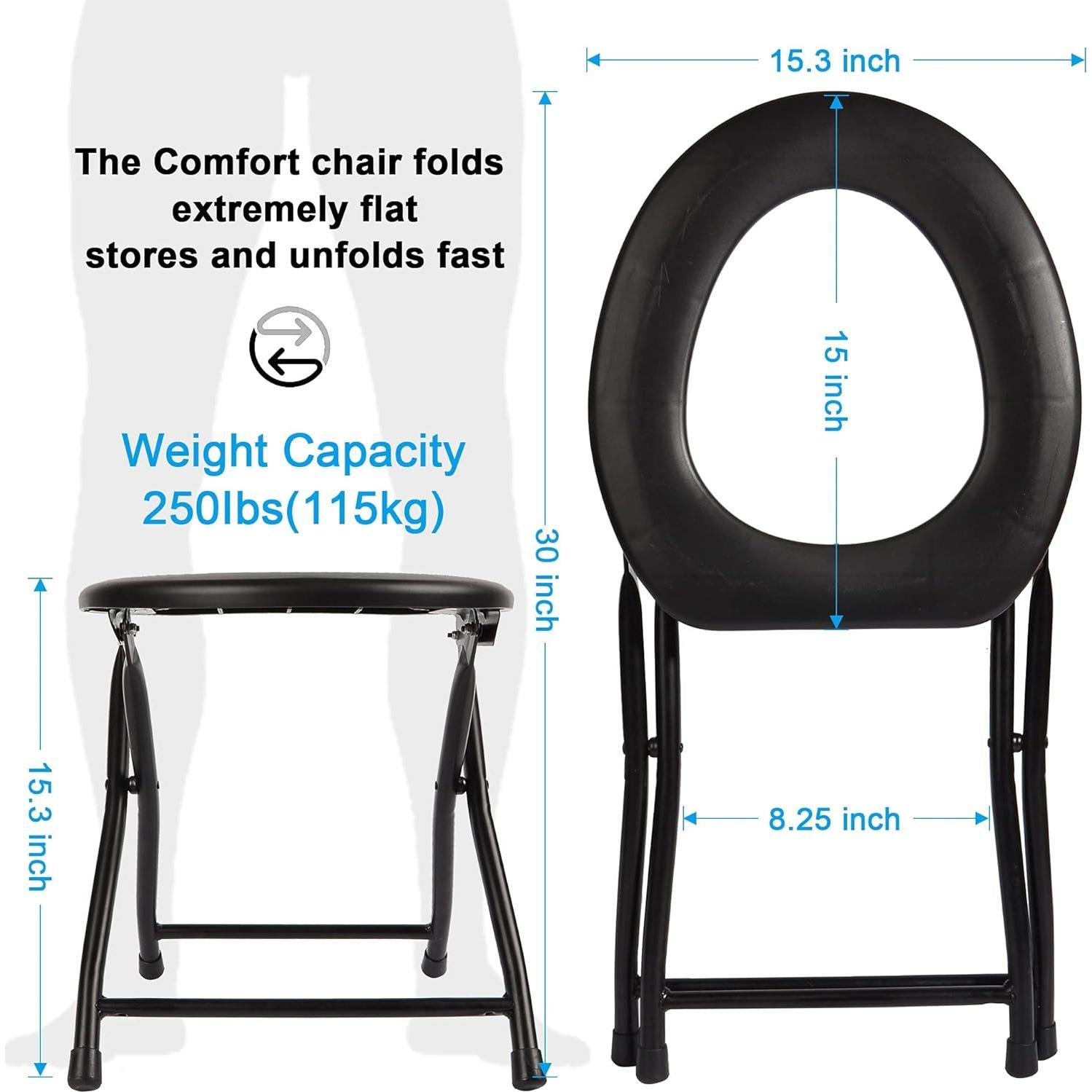 Inodoro Portátil HXSEMAYIG Plegable Acero Inoxidable 113kg