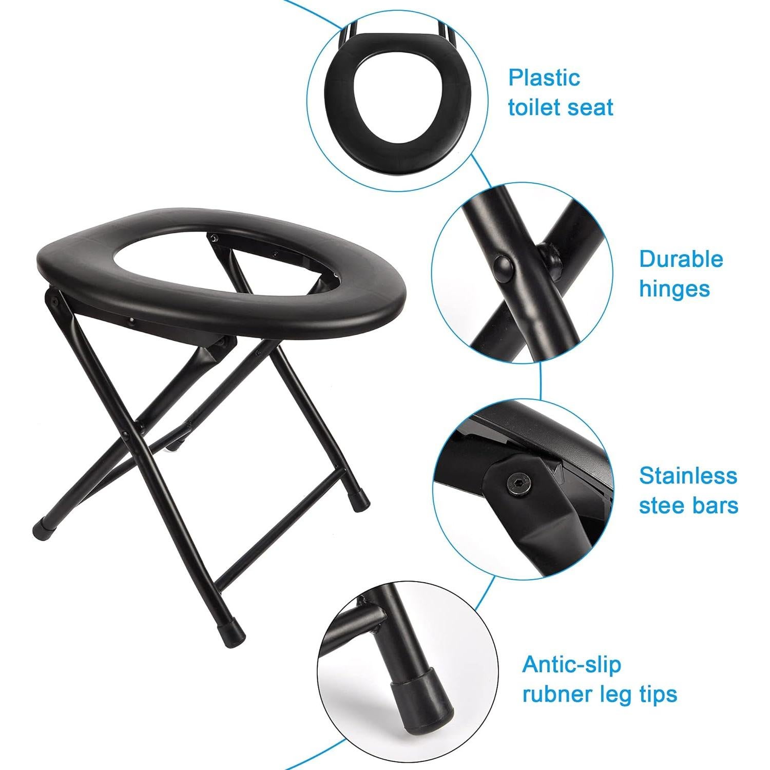 Inodoro Portátil HXSEMAYIG Plegable Acero Inoxidable 113kg