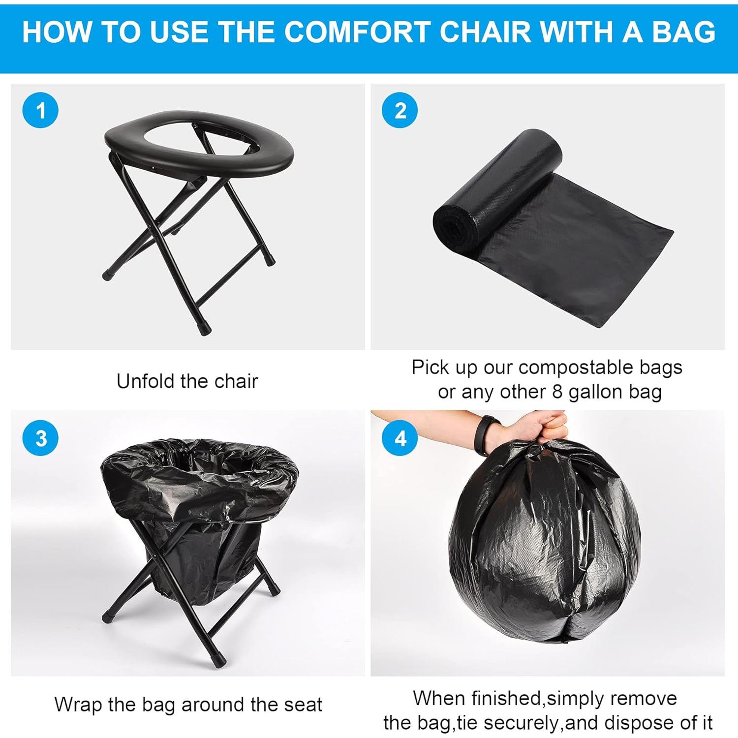 Inodoro Portátil HXSEMAYIG Plegable Acero Inoxidable 113kg