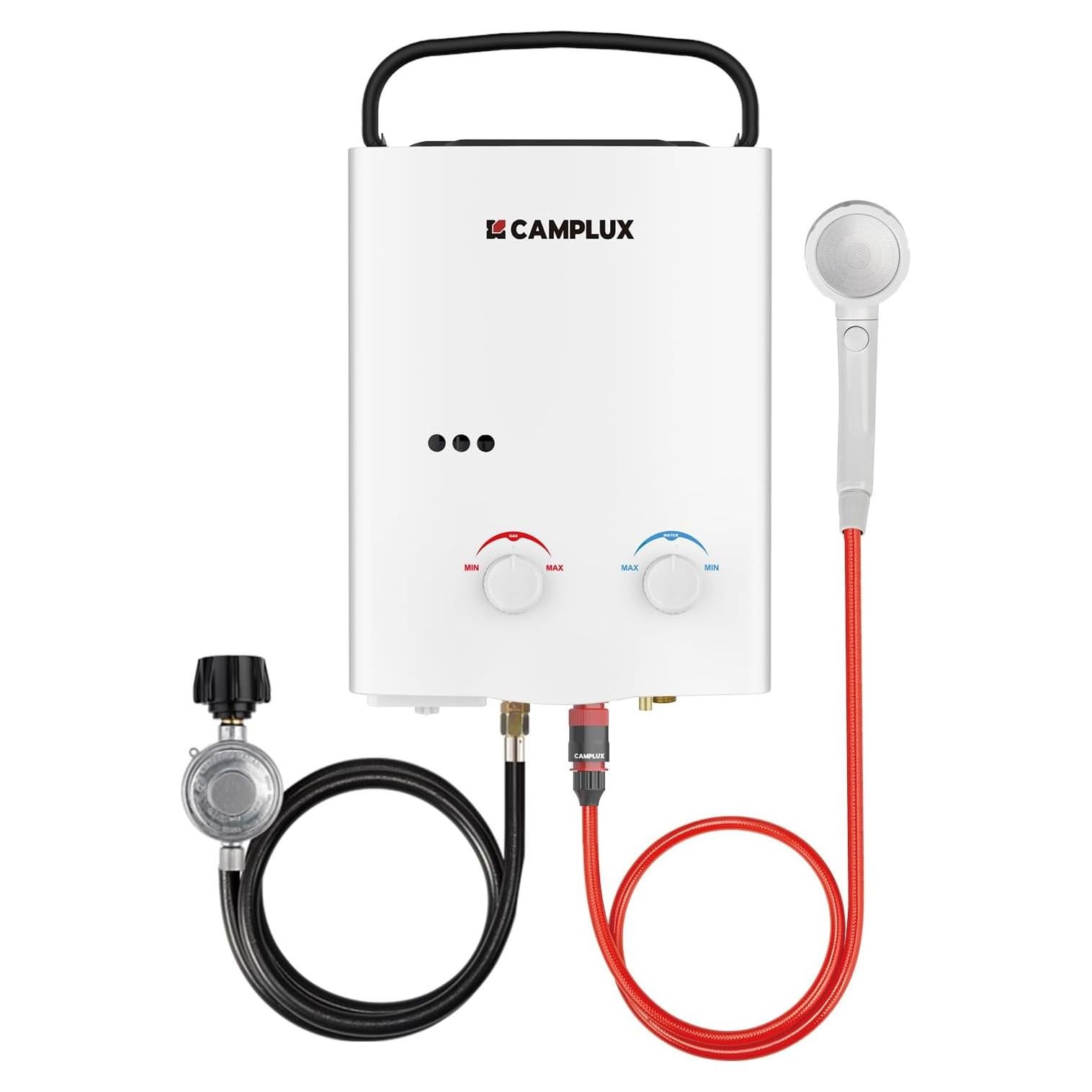 Calentador de Agua Sin Tanque Camplux AY132 5L Exterior