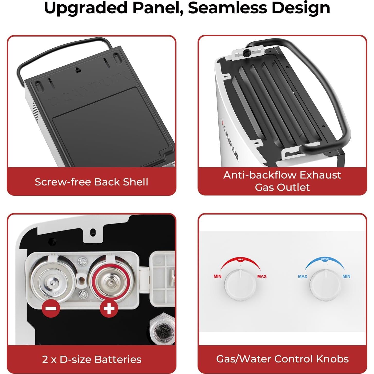 Calentador de Agua Sin Tanque Camplux AY132 5L Exterior