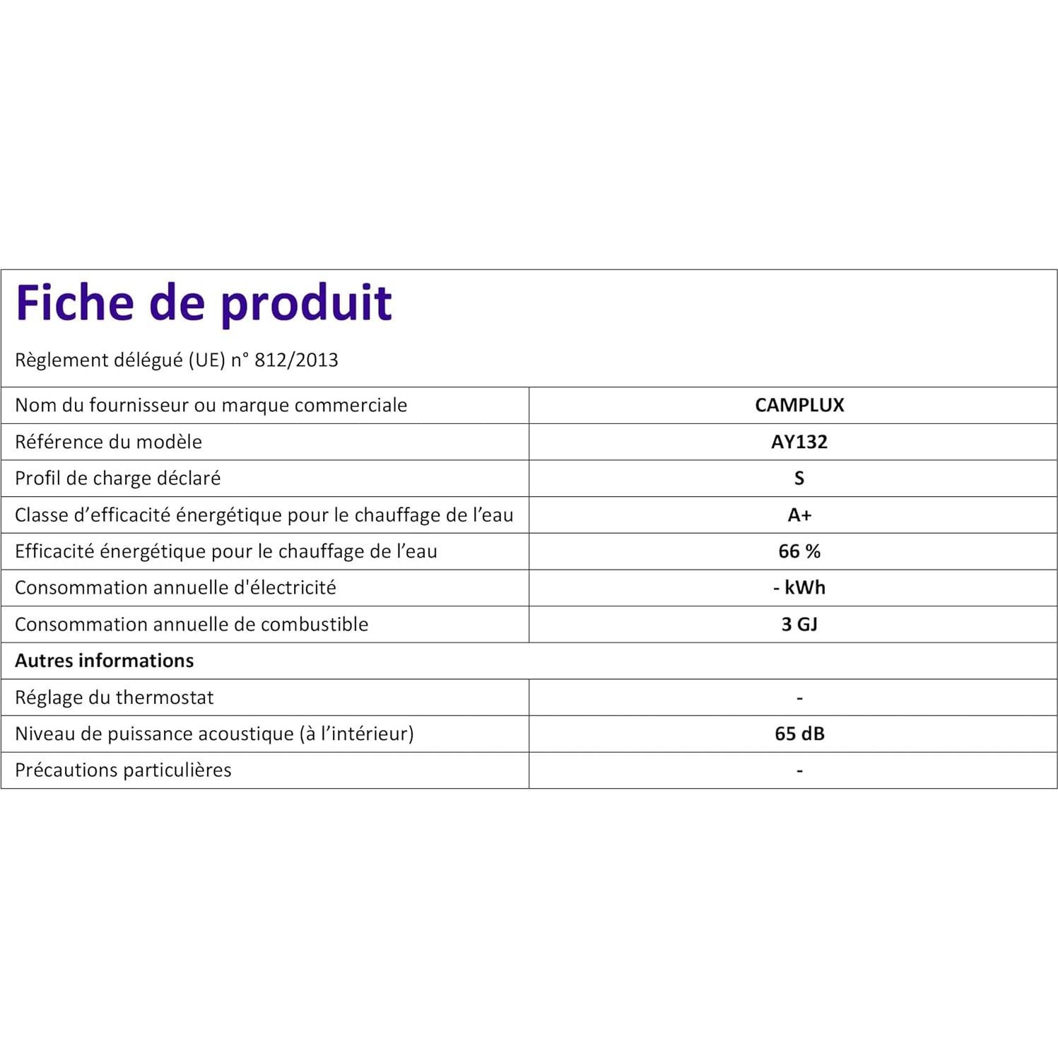 Calentador de Agua Sin Tanque Camplux AY132 5L Exterior