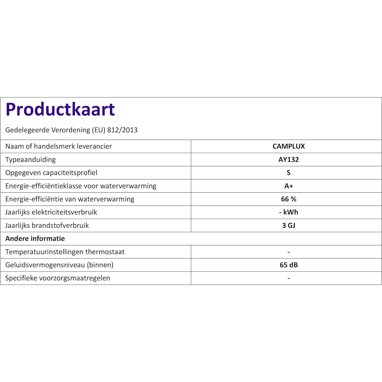 Calentador de Agua Sin Tanque Camplux AY132 5L Exterior